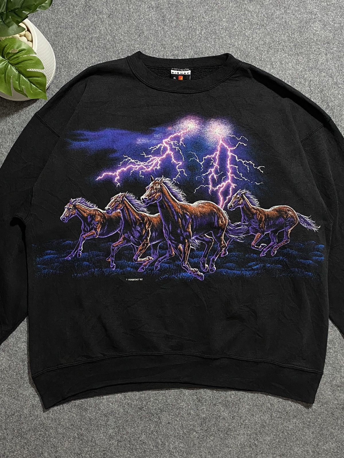 Habitat Vintage habitat 1992 Sweatshirt Thunder Horse Size US XL / EU 56 / 4 - 3 Thumbnail