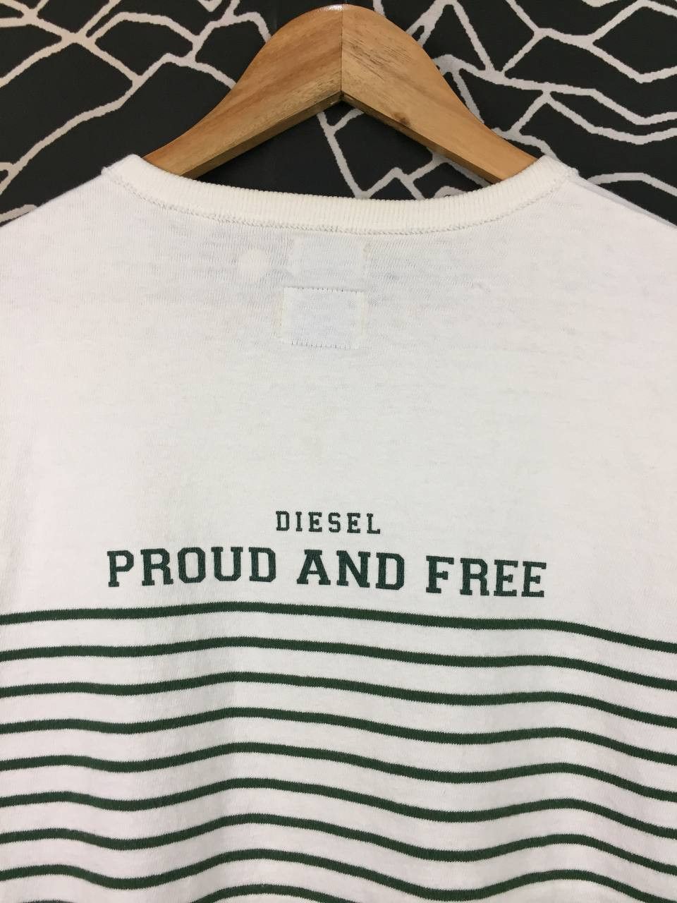 Diesel Diesel Proud And Free Breton Nautical Stripe Long Sleeve Tee Size US M / EU 48-50 / 2 - 12 Thumbnail