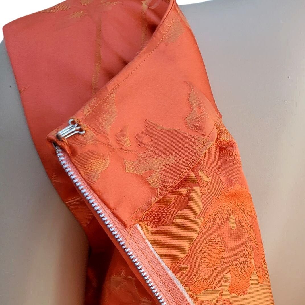 Handmade 60s Vintage Maxi Skirt Set Size 4 Orange Silk Brocade Made i Size S / US 4 / IT 40 - 11 Thumbnail