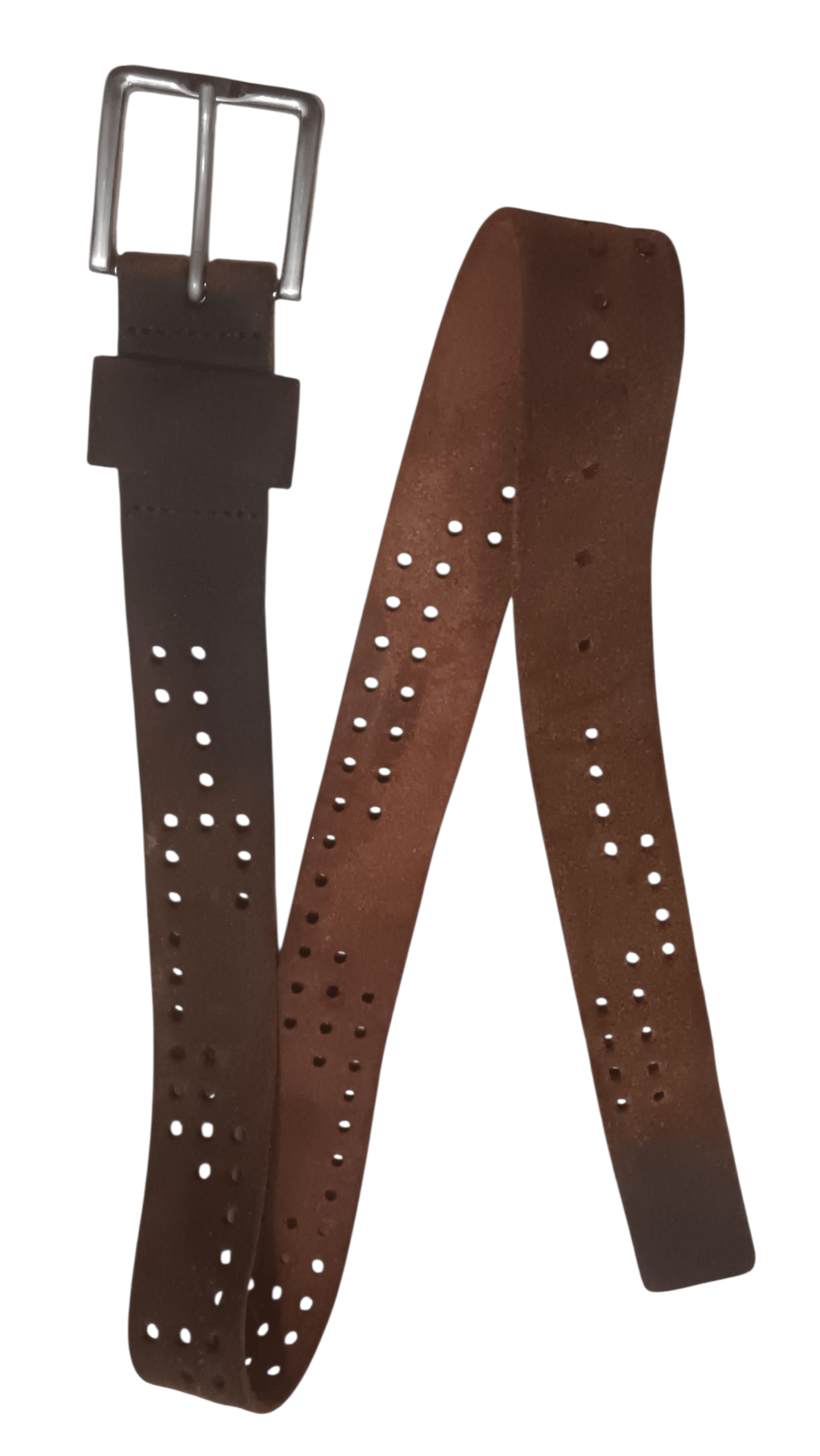 Issey Miyake 🔥 ISSEY MIYAKE ACCESSORIES PERFORATED DESIGN LEATHER BELT Size 34 - 1 Thumbnail