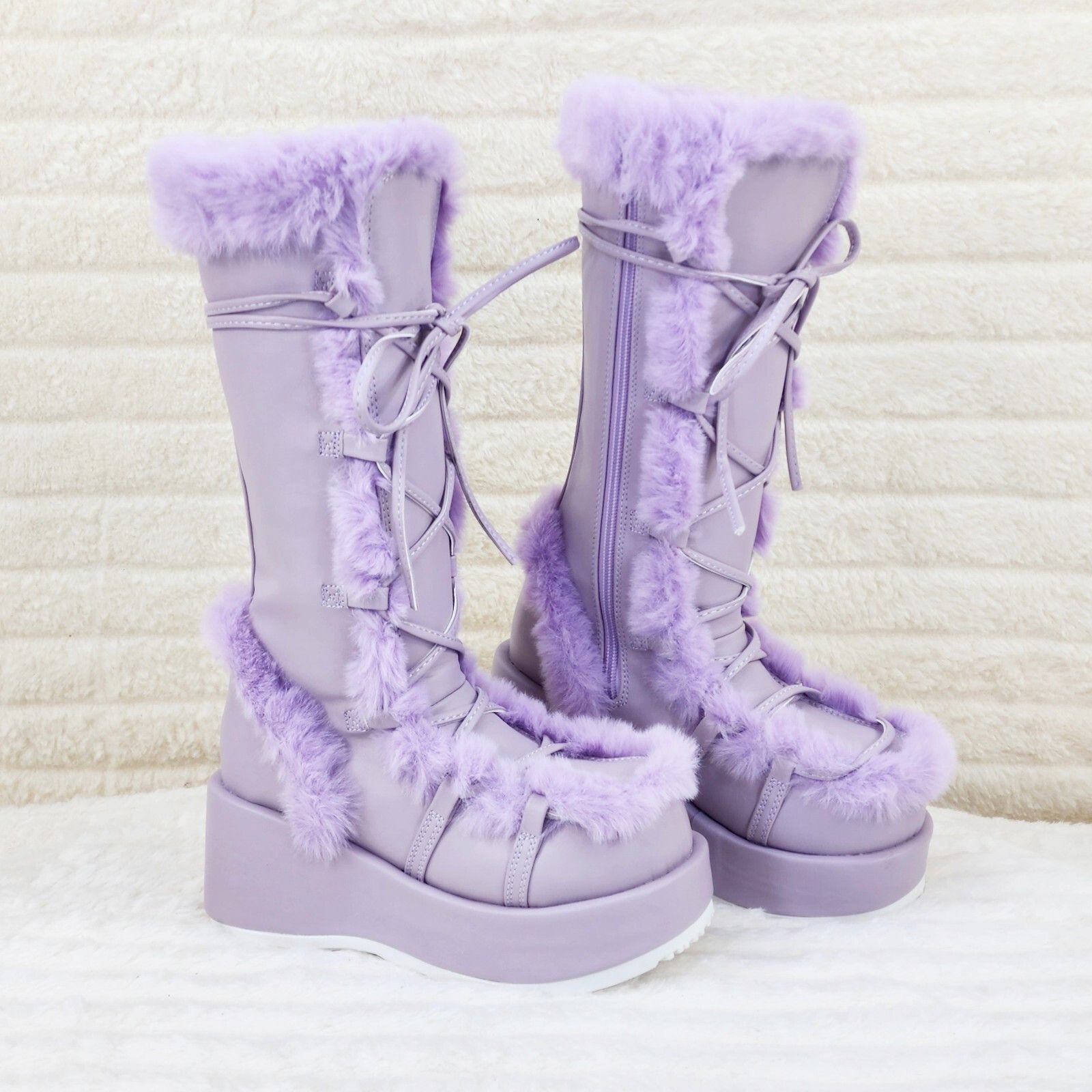 Other Cubby 311 Stomper Lilac Purple Platform Pastel Goth Punk Cal Size US 11 / IT 41 - 6 Thumbnail