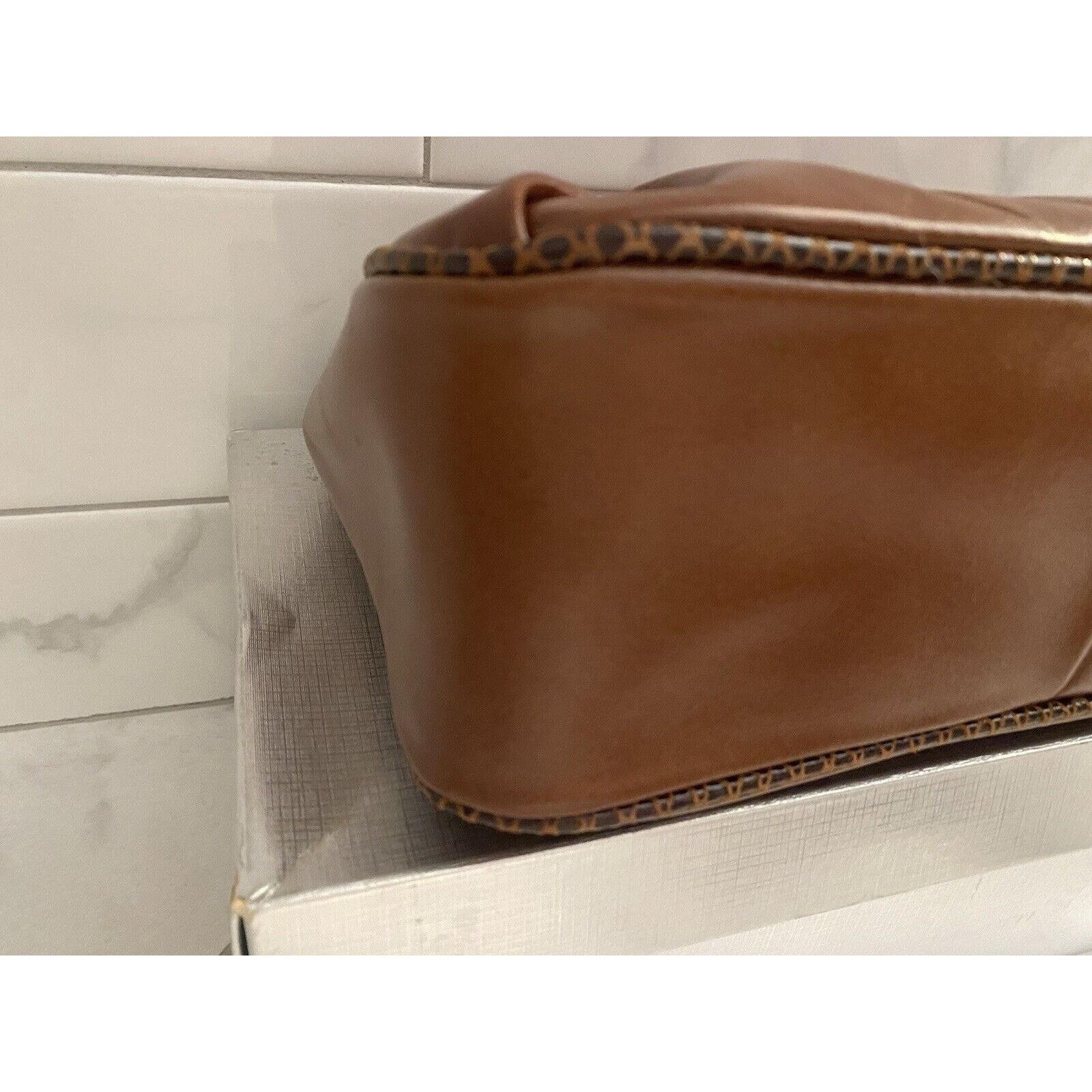 & Other Stories Lauren Merkin Clutch Chocolate Zip W/crisscross Piping NWT Size ONE SIZE - 4 Thumbnail