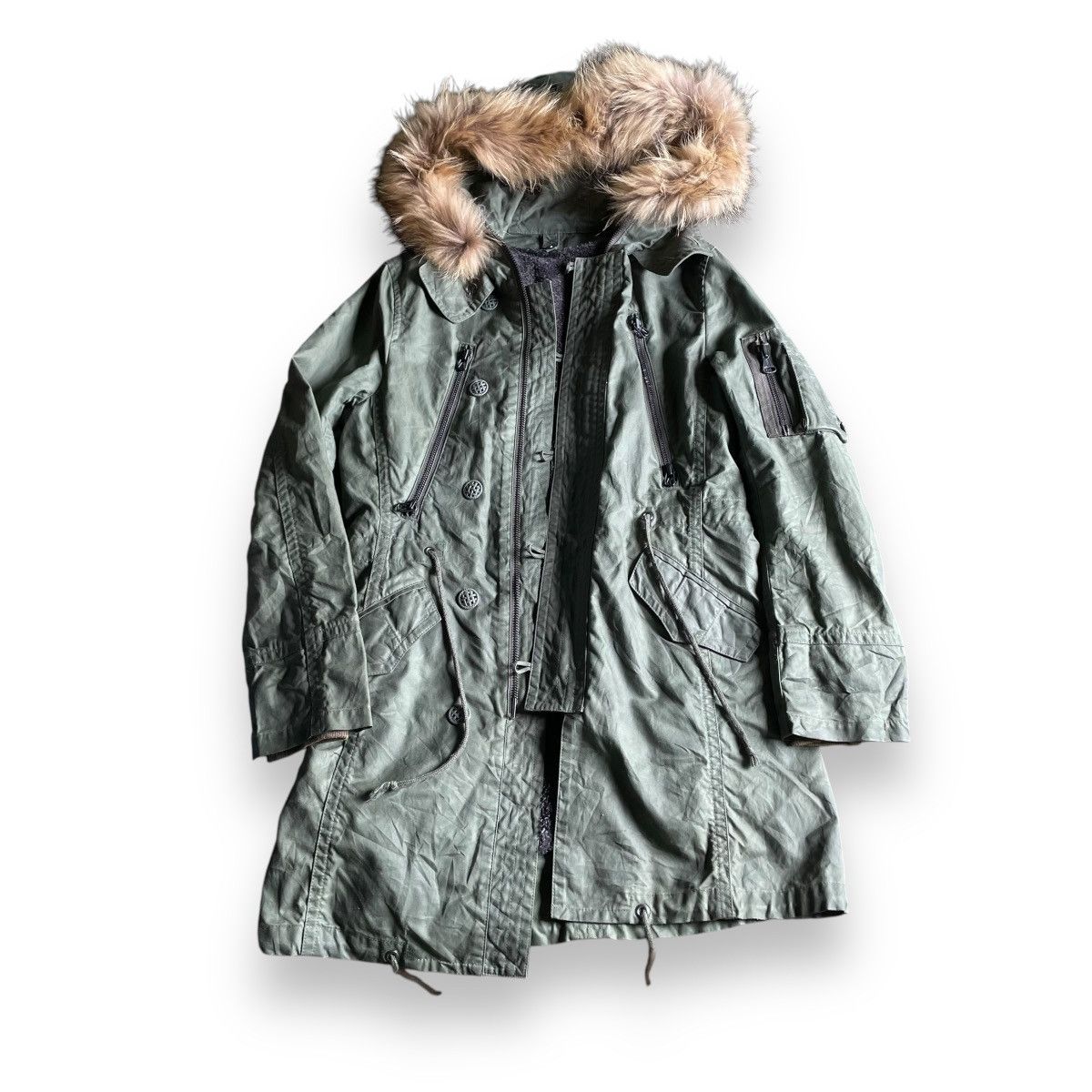 Genetic Manipulation Shinichiro Kuriya 🇯🇵 SHINICHIRO KARIYA WAXED FUR RACOON HOODIE PARKA JACKET Size US M / EU 48-50 / 2 - 1 Thumbnail