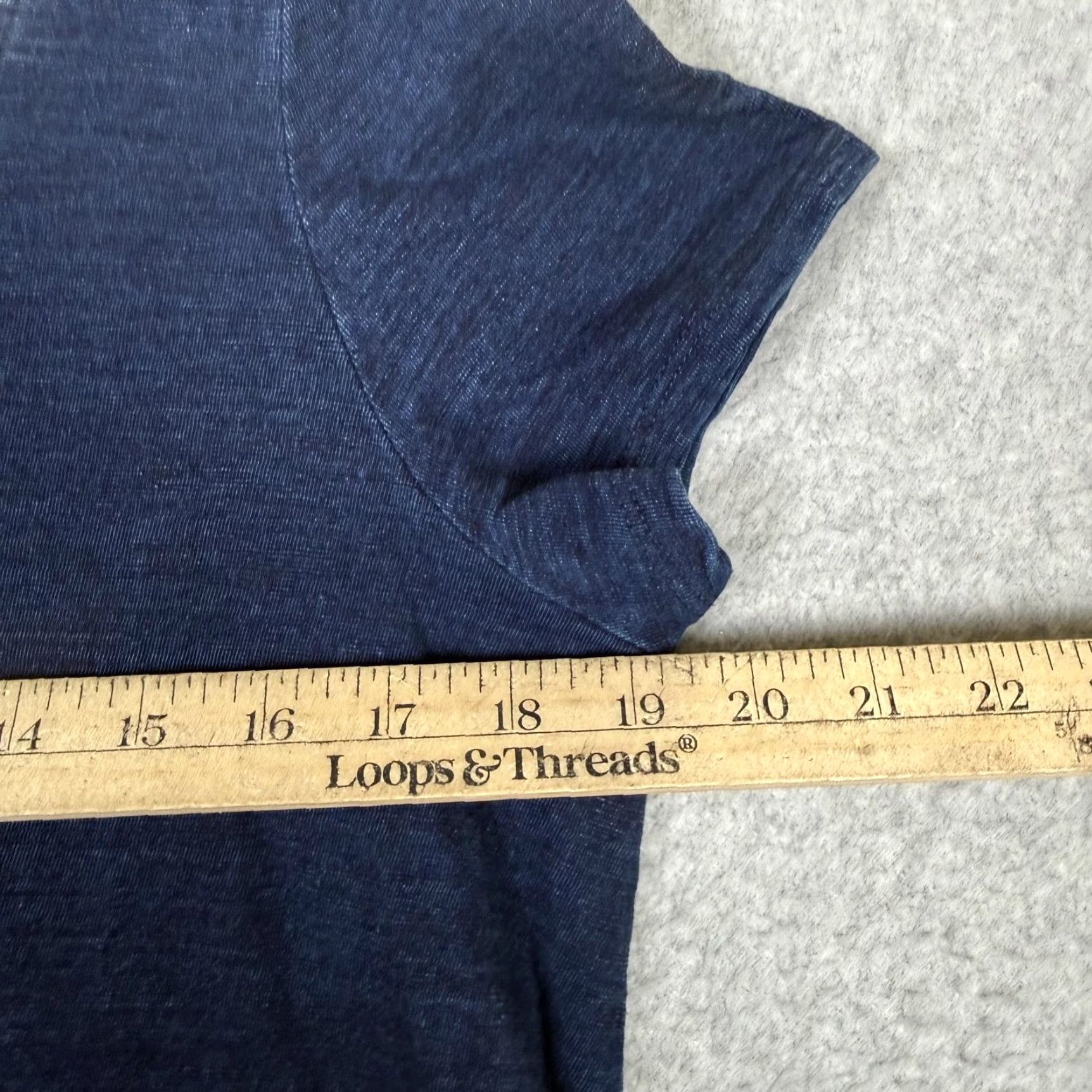 Vintage Pure Jill Shirt Women Small Indigo Blue Short Sleeve Top Shirt S Petite Shirt Size S / US 4 / IT 40 - 3 Thumbnail