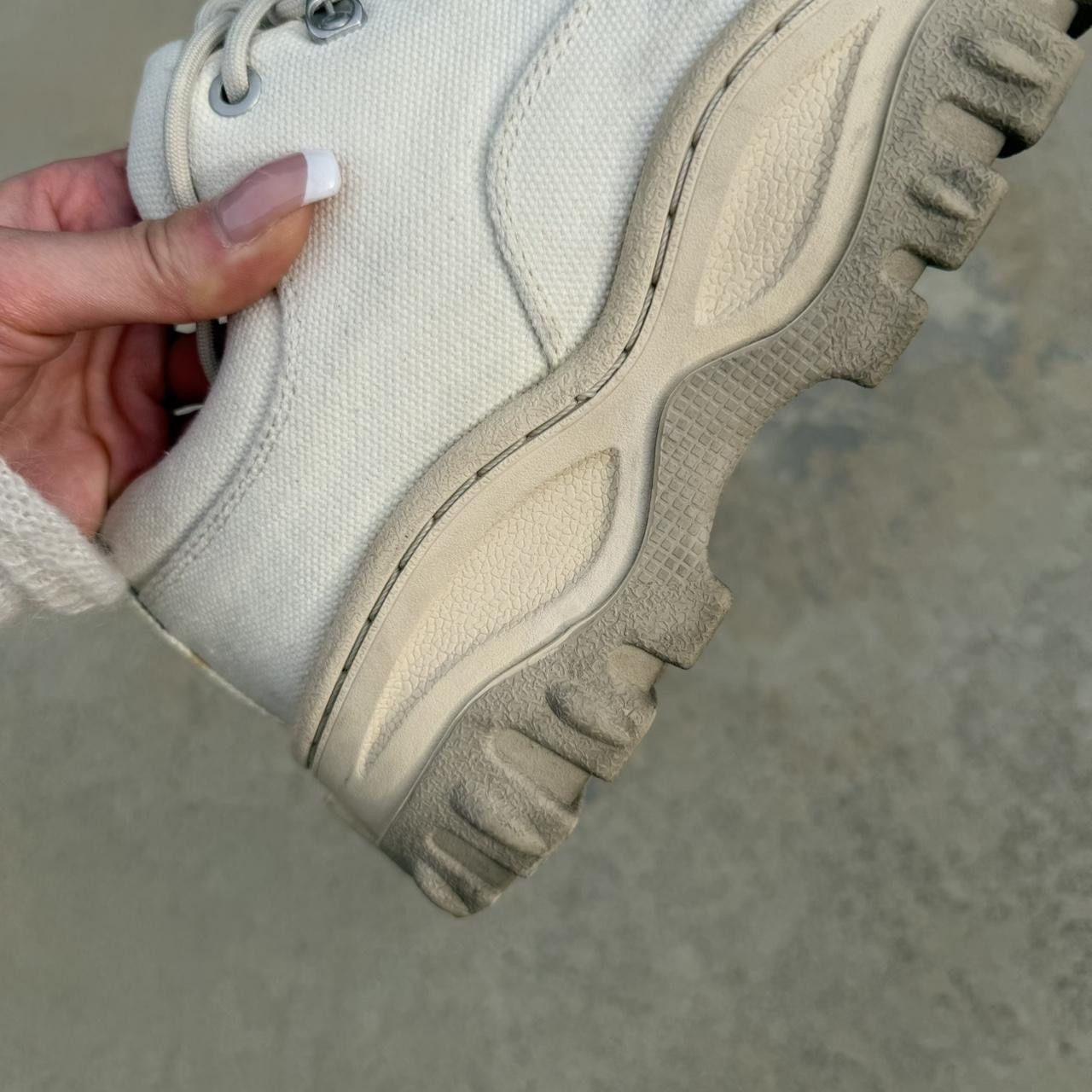 Eytys Eytys Angel Canvas Chunky Platform Sneaker Ecru/White Size US 7.5 / IT 37.5 - 7 Thumbnail
