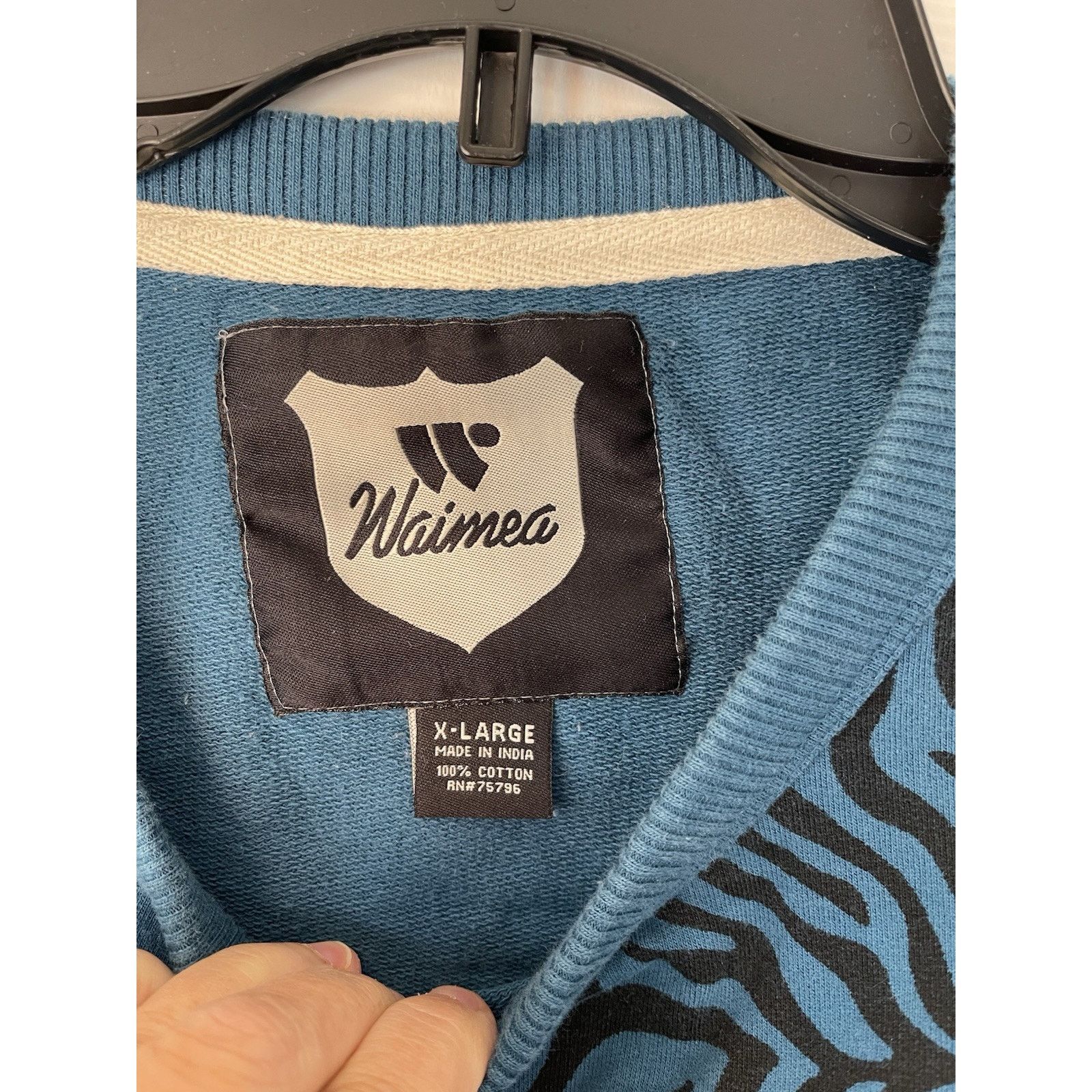 Waimea Waimea Sweatshirt Blue Zebra XL Crew Long Sleeve Unique! Size US XL / EU 56 / 4 - 3 Thumbnail