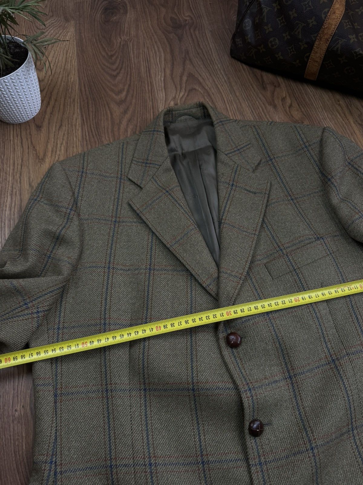 Burberry Vintage wool blazer Burberry Tweed original luxury item Size 48L - 4 Thumbnail