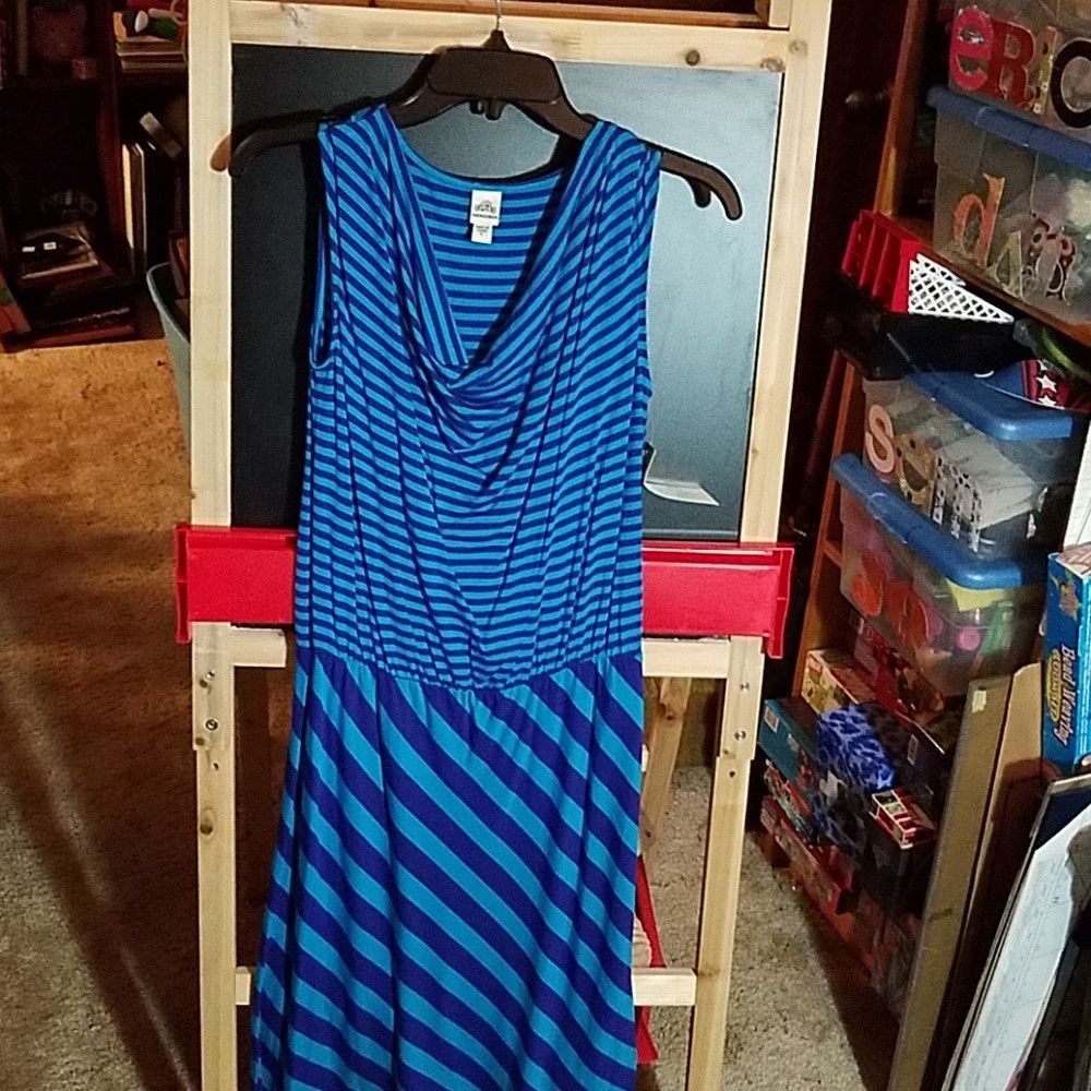 Other Sangria Striped Cowl Drop Waist Sleeveless Size L / US 10 / IT 46 - 1 Thumbnail