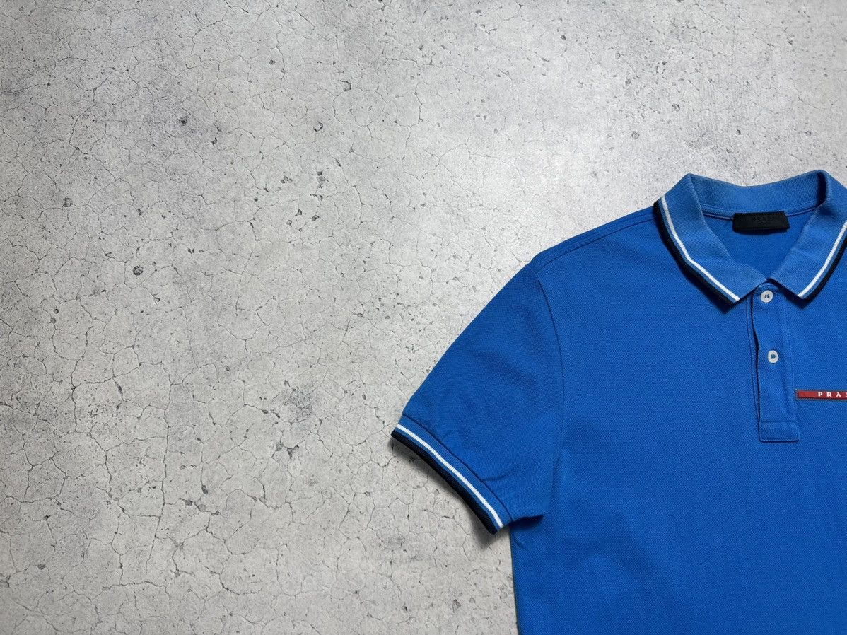 Prada Prada Red Tab Blue Luxury Polo Shirt Vintage Size US S / EU 44-46 / 1 - 3 Thumbnail