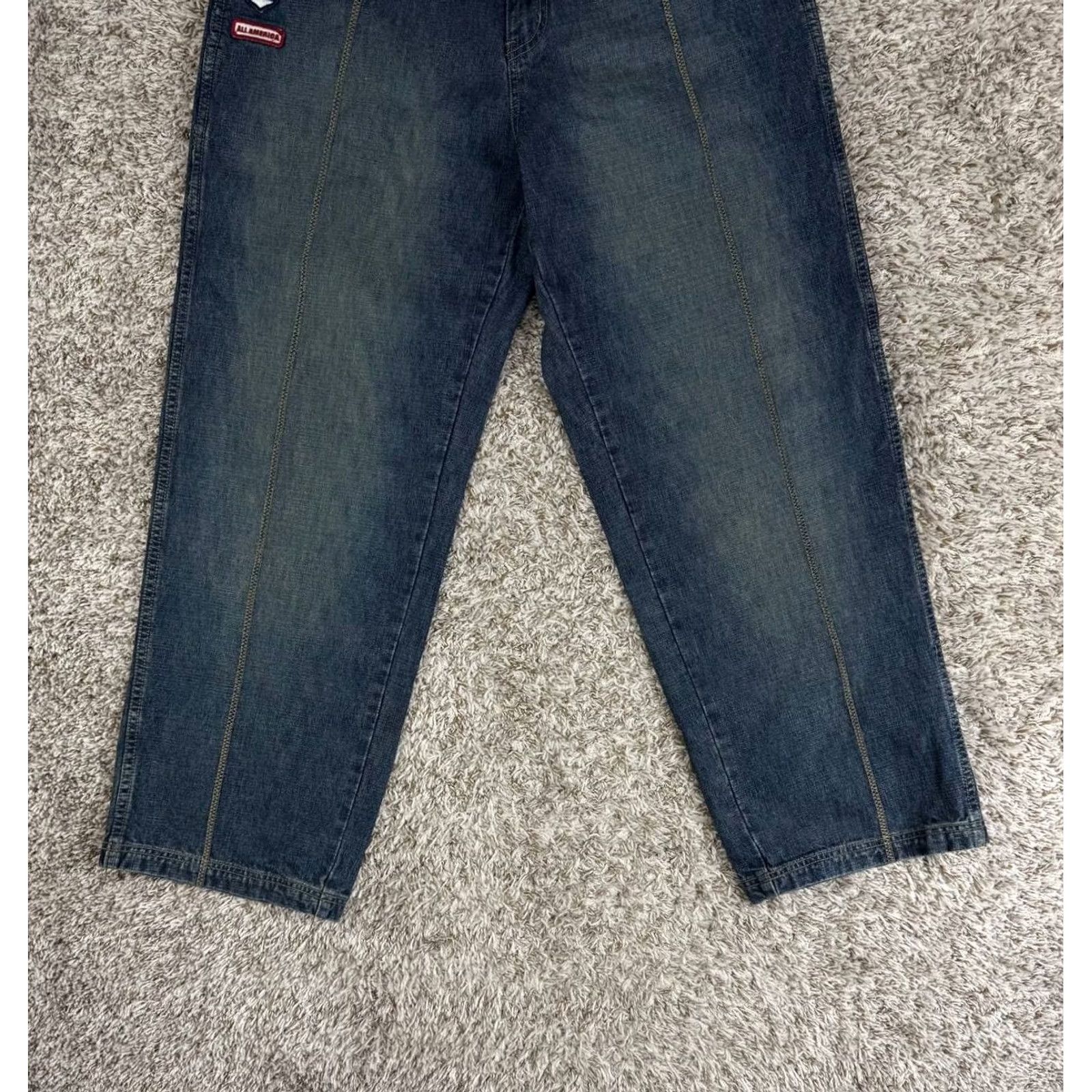 Denime VINTAGE PJ MARK Jeans Baggy Denim 36x32 Y2K Hip Hop Skate Patchwork Mens Size US 36 / EU 52 - 4 Thumbnail