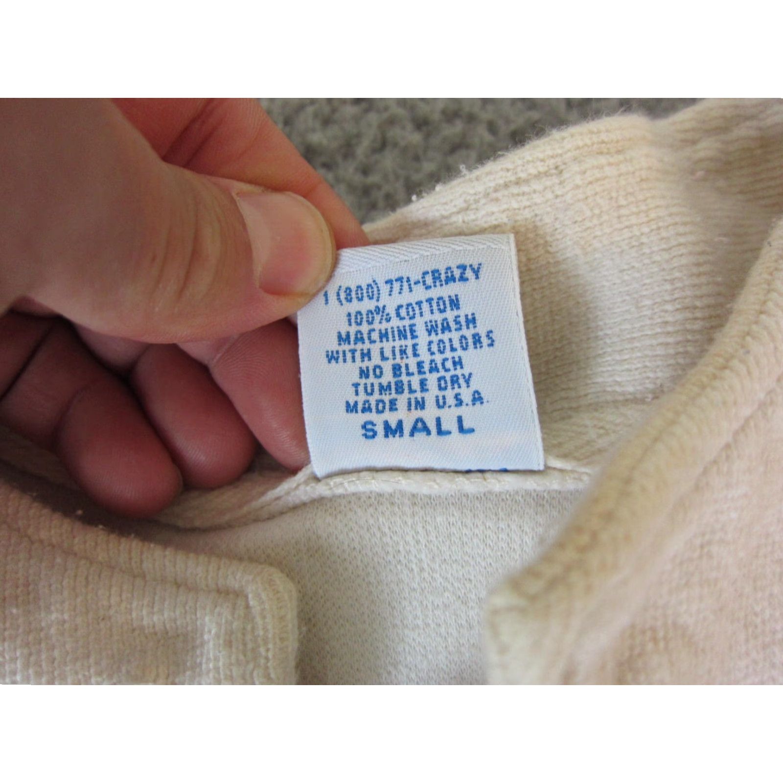 Vintage VINTAGE Crazy Shirts Sweatshirt Mens S Ivory Cotton Fleece Logo 90s Pullover Regular fit US Made Size US S / EU 44-46 / 1 - 6 Thumbnail