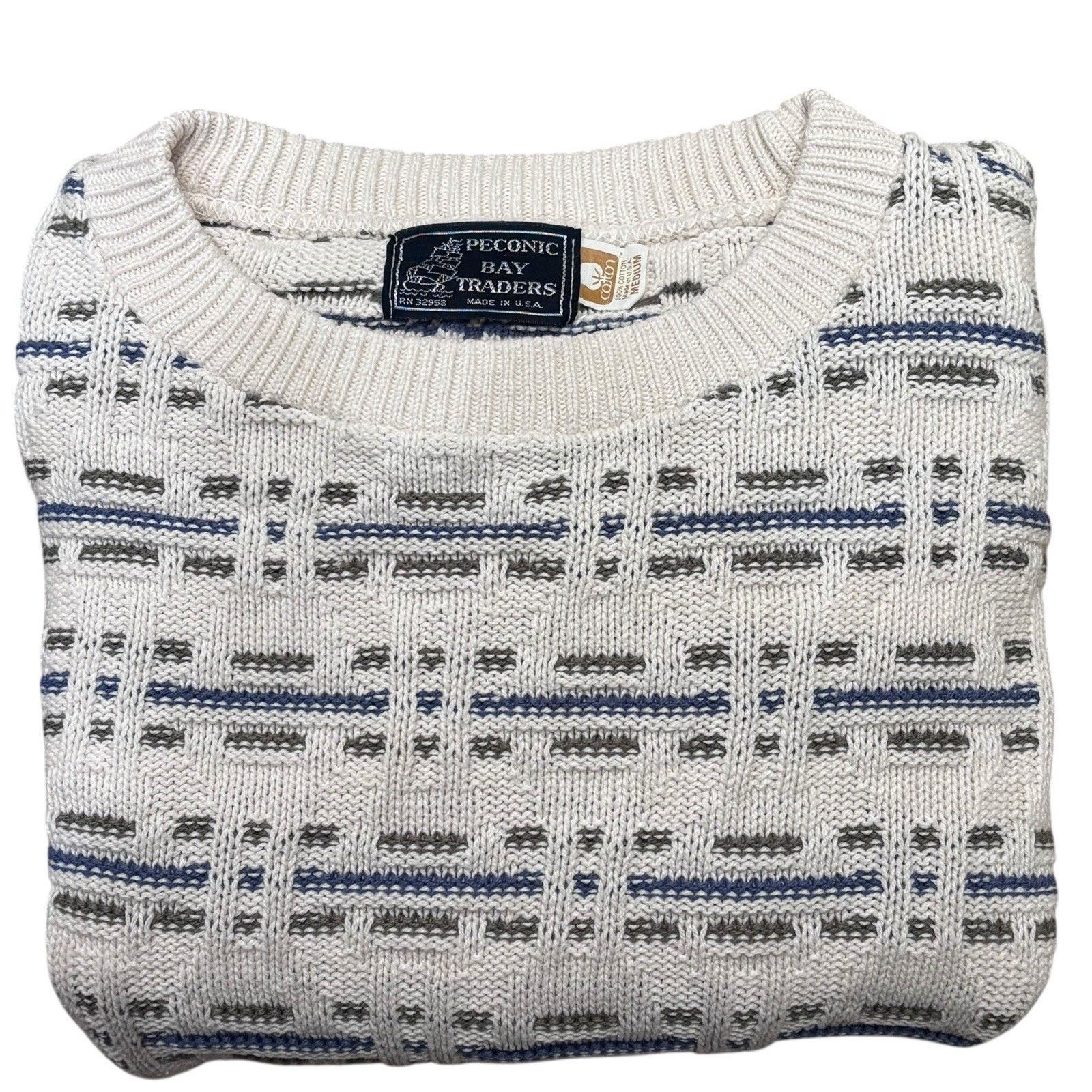 Other Vintage Cotton Textured Cream Crew Neck Sweater Men's Medium Size US M / EU 48-50 / 2 - 1 Thumbnail