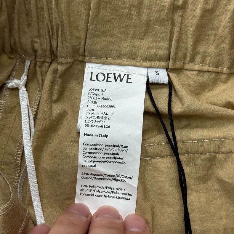 Loewe size S Khaki co-branded embroidered logo shorts