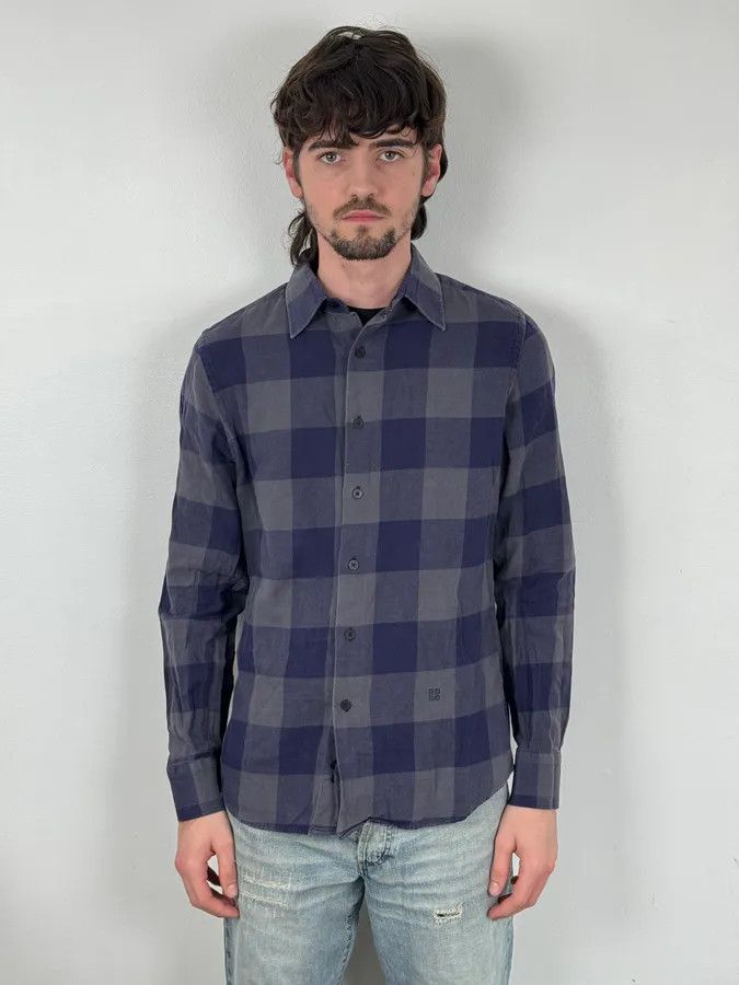 Givenchy Givenchy Grey & Navy Classy Checkered Shirt Size US S / EU 44-46 / 1 - 1 Thumbnail
