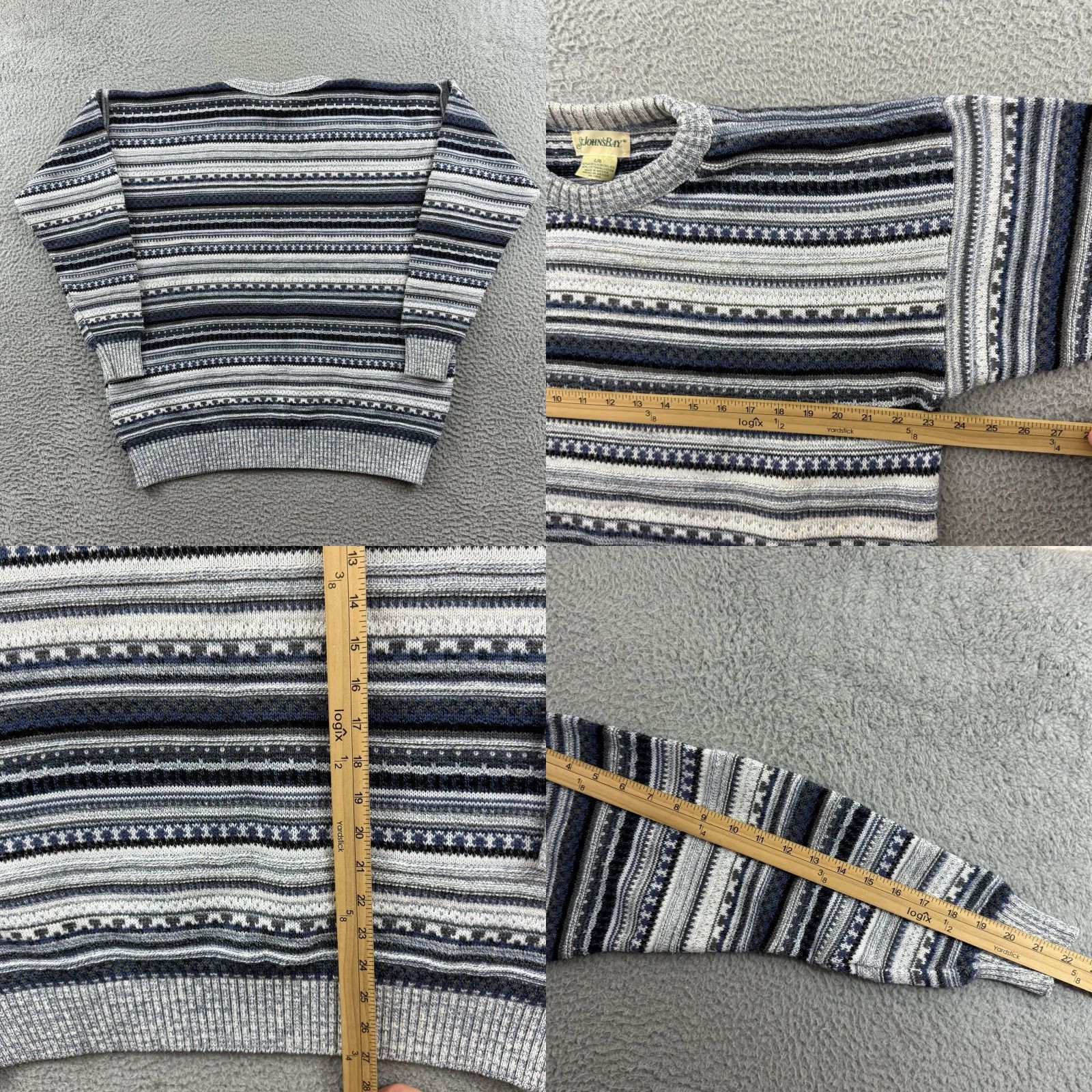 Vintage VINTAGE St Johns Bay Sweater Mens Large Gray Knit Grandpa 90s Nordic Pullover Size US L / EU 52-54 / 3 - 8 Thumbnail