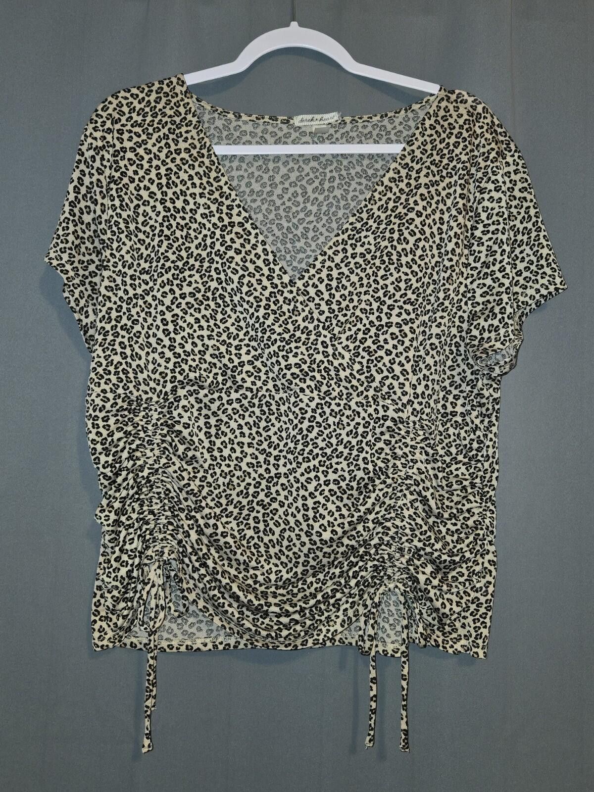 Other Derek Heart Womens Leopard Wrap Front Cinched Top Size 2X Size XXL / US 16-18 / IT 52-54 - 1 Thumbnail