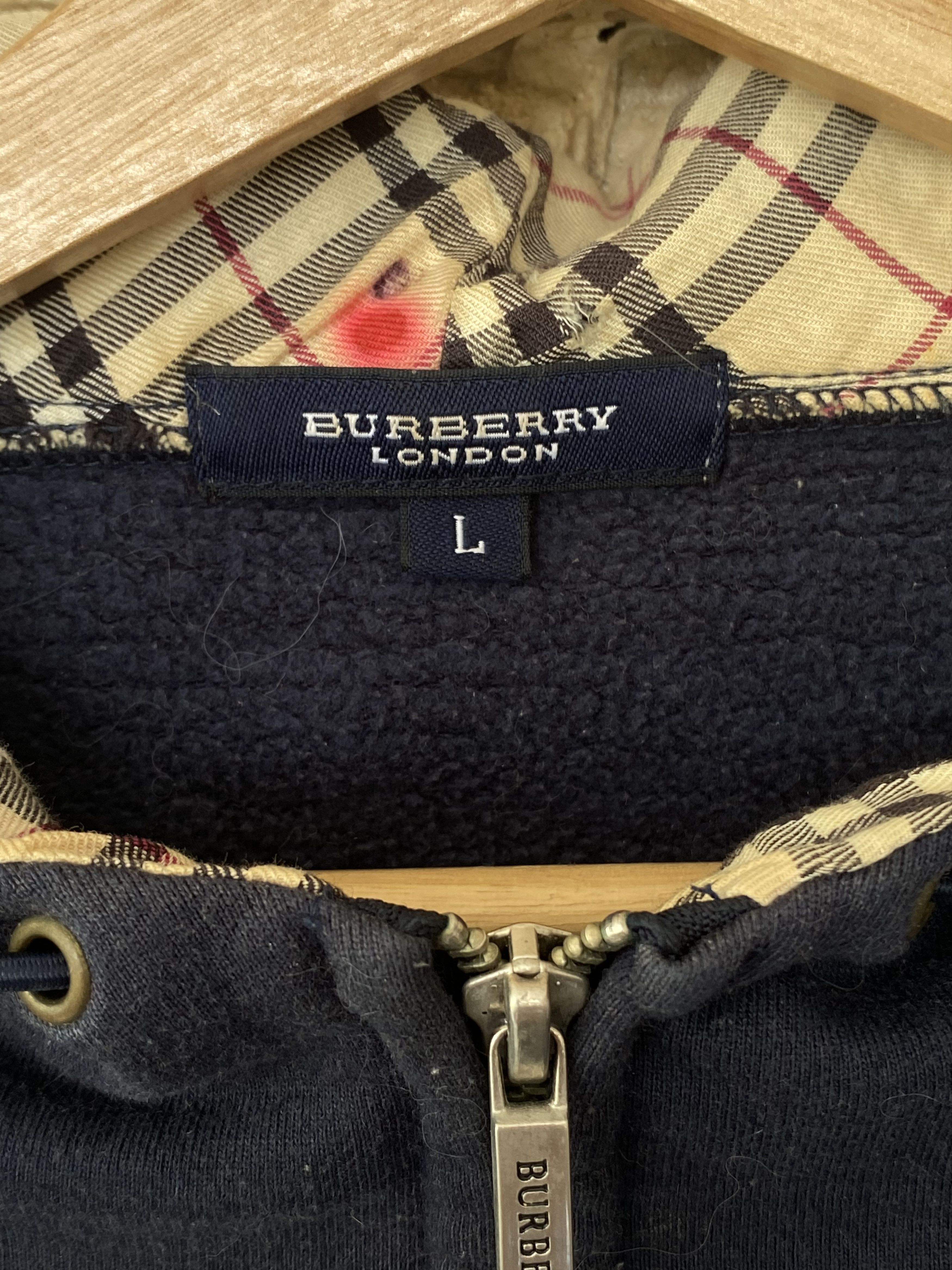 Burberry Vintage Burberry London Checkered Nova Check Half Zip Hoodie Size US L / EU 52-54 / 3 - 3 Thumbnail