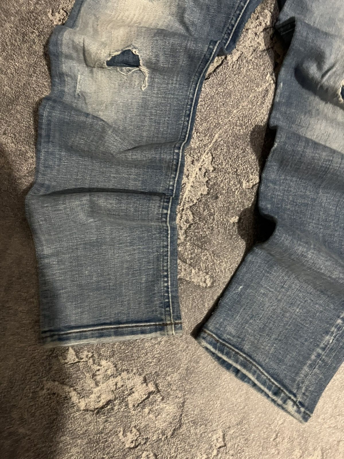 Japanese Brand Destroyed Sexy Skinny Fit Glamour Swag Jeans Size US 32 / EU 48 - 3 Thumbnail