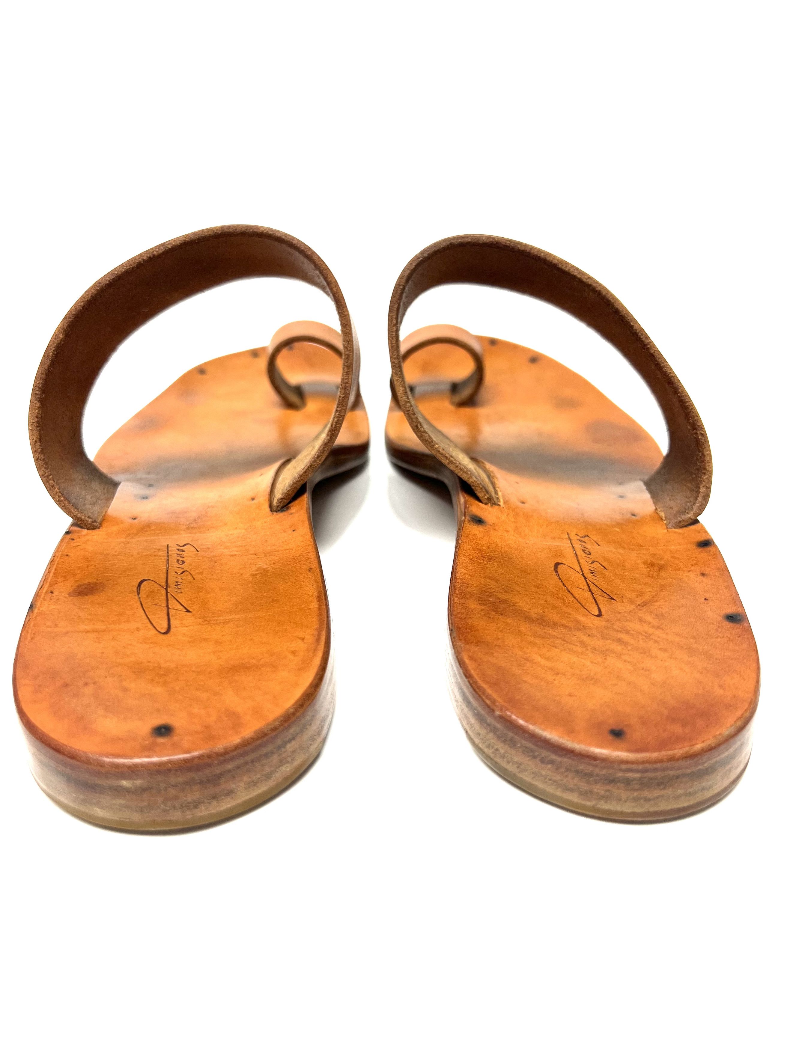 Dimissianos & Miller DIMISSIANOS & MILLER NATURAL LEATHER SLIDE / SANDALS Size US 11 / EU 44 - 12 Thumbnail