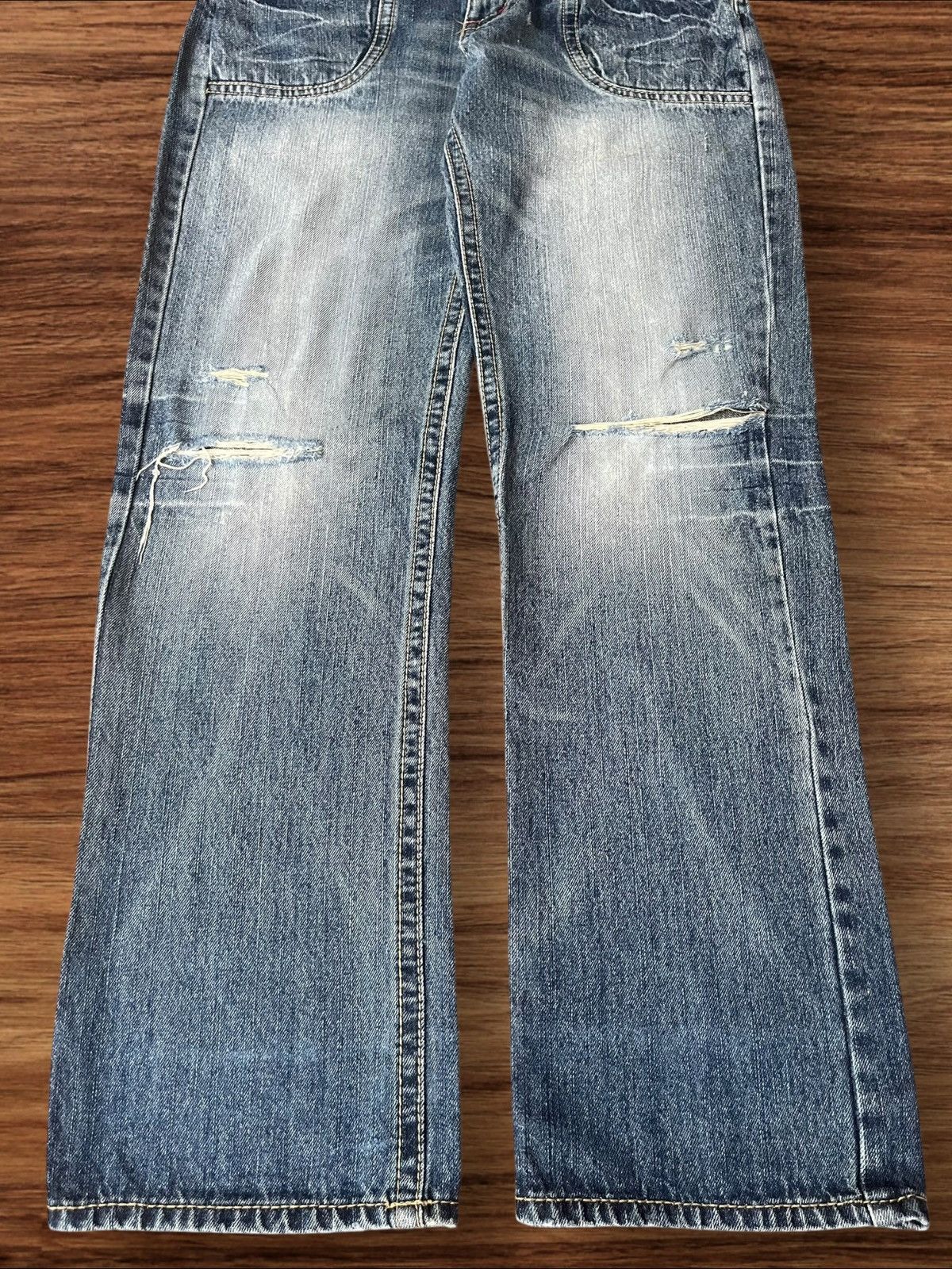 Hysteric Glamour × Japanese Brand Vintage Japanese Brand Blue Washed Distressed Leopard Jeans Size US 30 / EU 46 - 7 Thumbnail