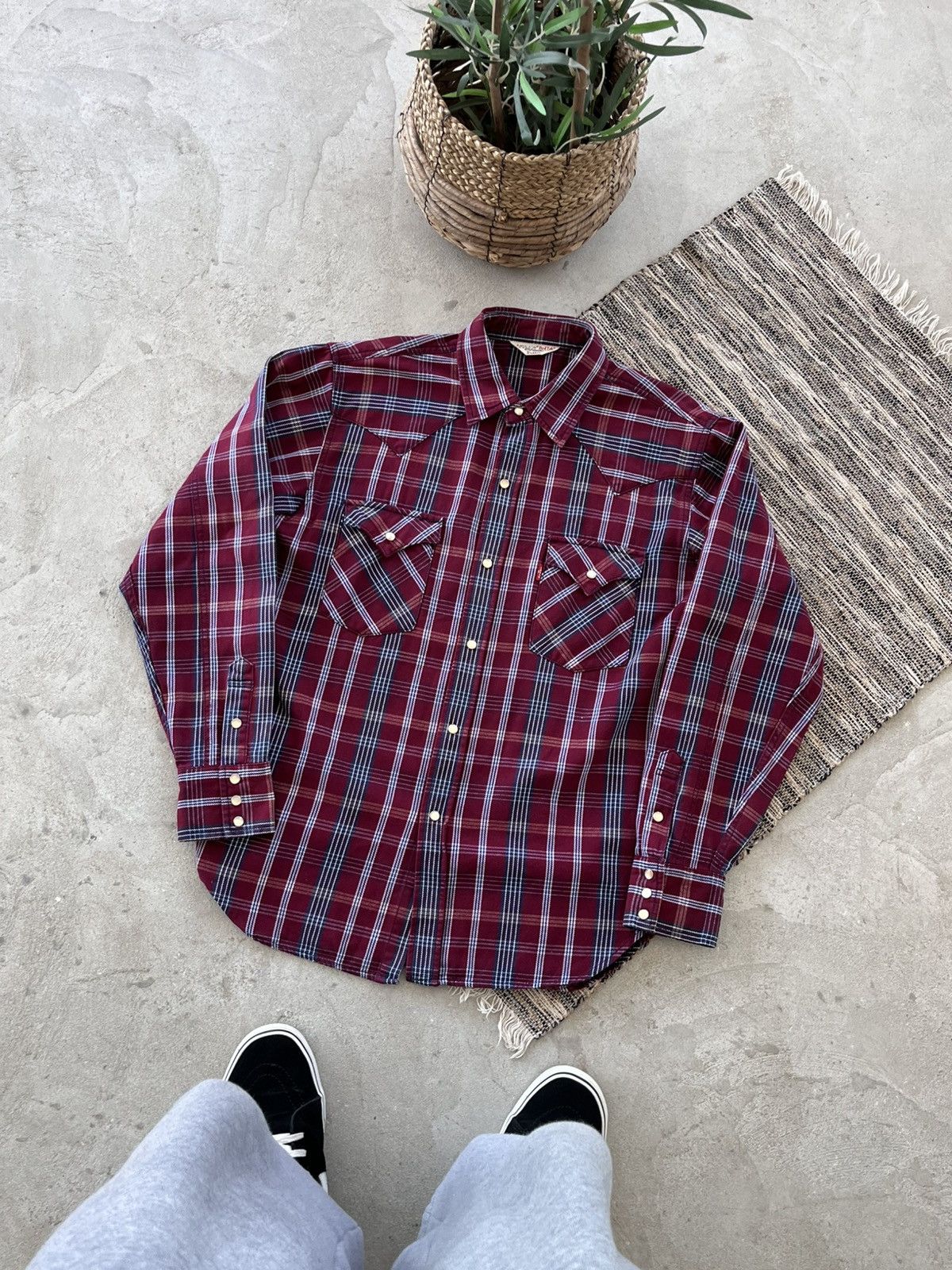 Levi's Vintage Clothing Vintage Levis Red Tab Overshirt Red Plaid Heavy Shirt Size US XL / EU 56 / 4 - 1 Thumbnail