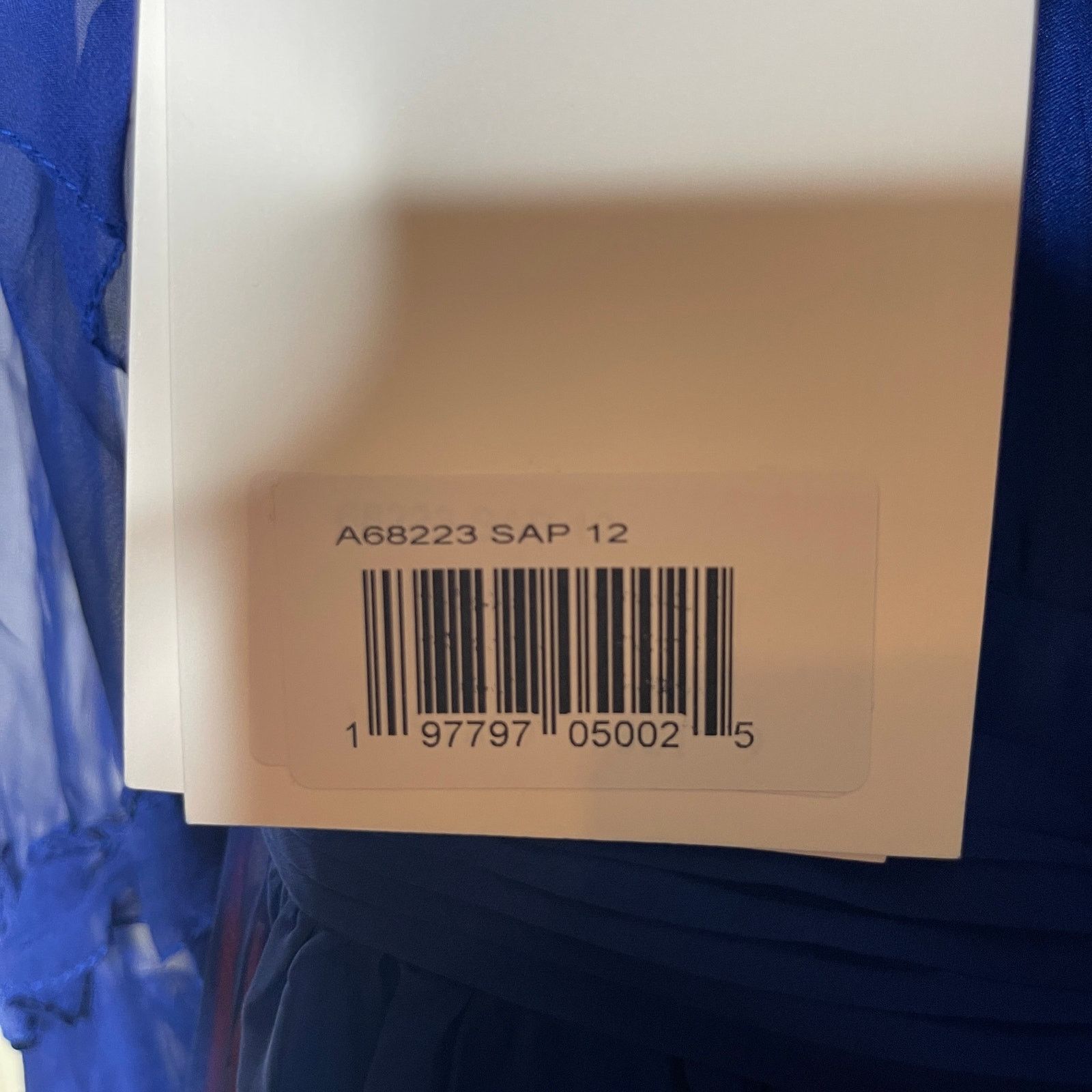 Other New Mac Duggal Blue Cascade Ruffle Puff Sleeve A Line Gown Size XL / US 12-14 / IT 48-50 - 10 Thumbnail