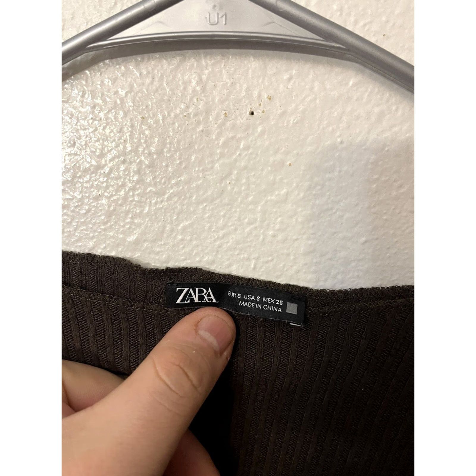 Zara Zara Solid Womens Knit Long Sleeve Brown Small Blouse Size S / US 4 / IT 40 - 3 Thumbnail