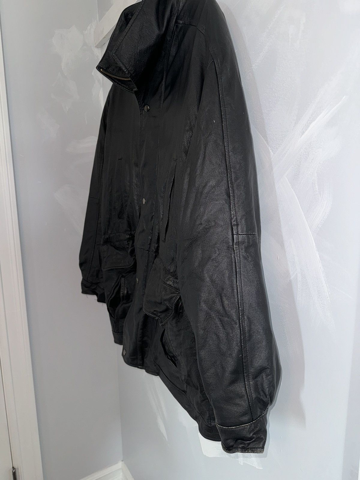 Genuine Leather × Vintage Protocol Oversized Insulated Leather Jacket Distressed Size US XL / EU 56 / 4 - 4 Thumbnail