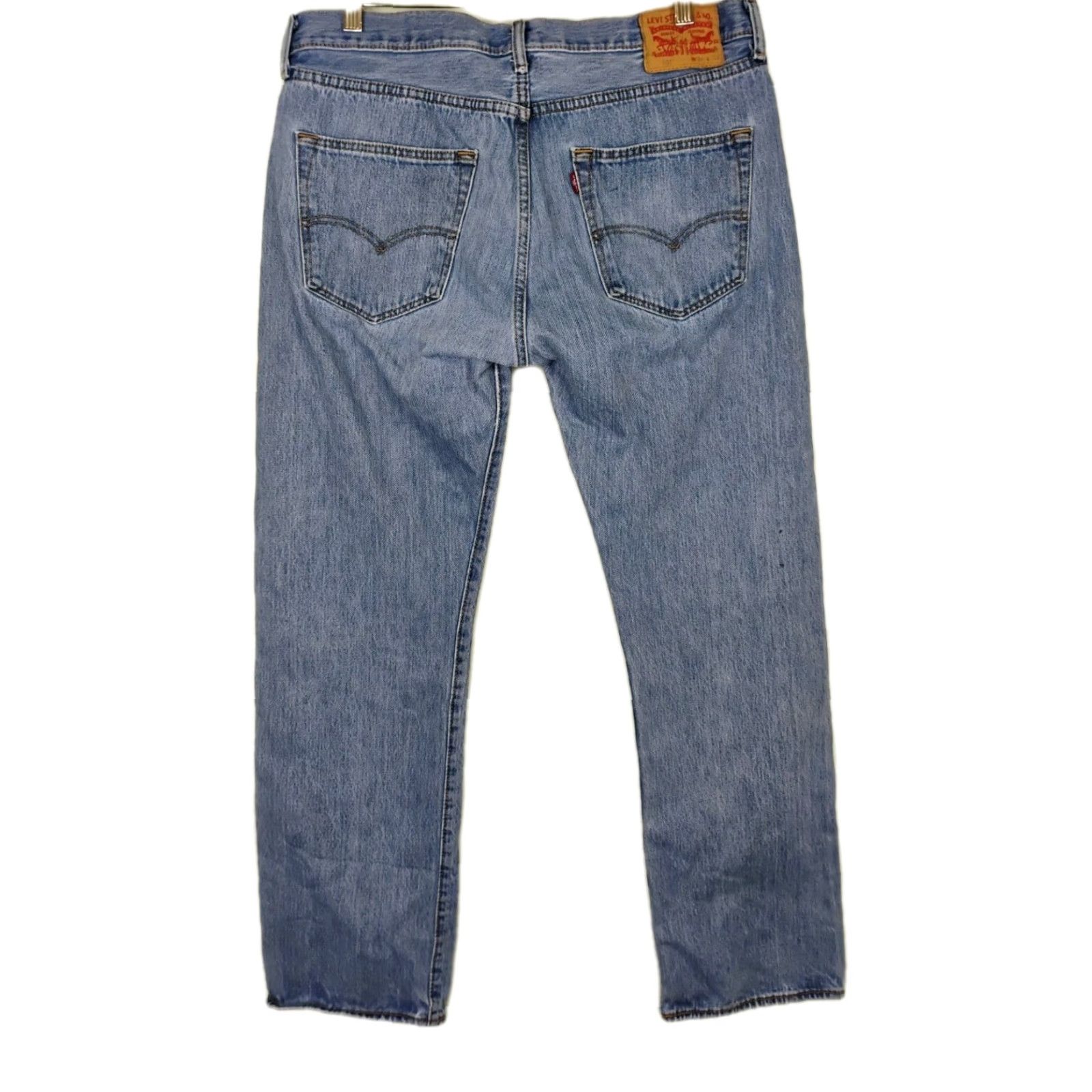 Levi's Levi's 501 Jeans Mens 36x32 Straight Denim Medium Wash Button Fly Distressed Vintage No Size US 36 / EU 52 - 2 Thumbnail