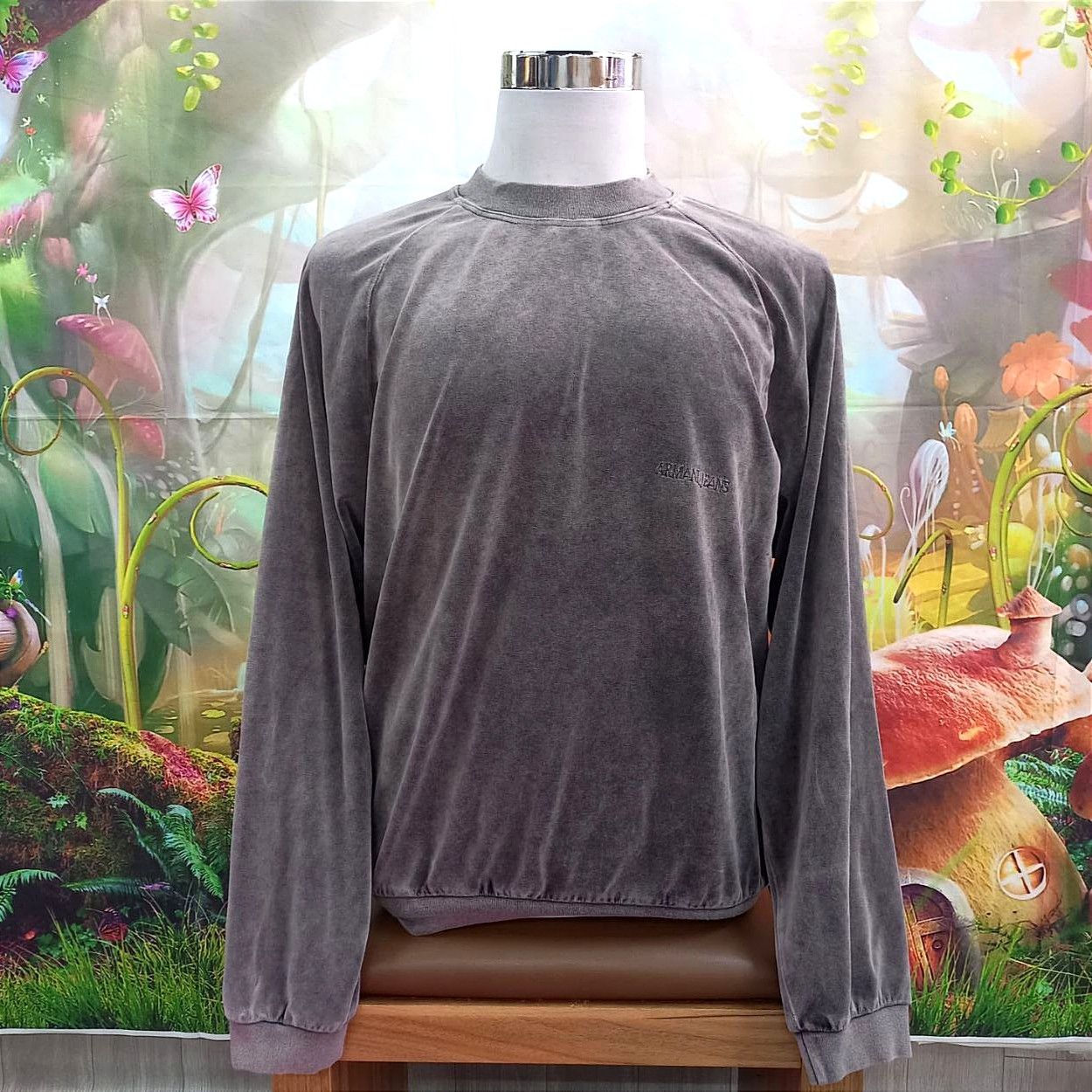Armani Vintage ARMANI JEANS MISURA Velvet Sweatshirt Size US XL / EU 56 / 4 - 2 Thumbnail