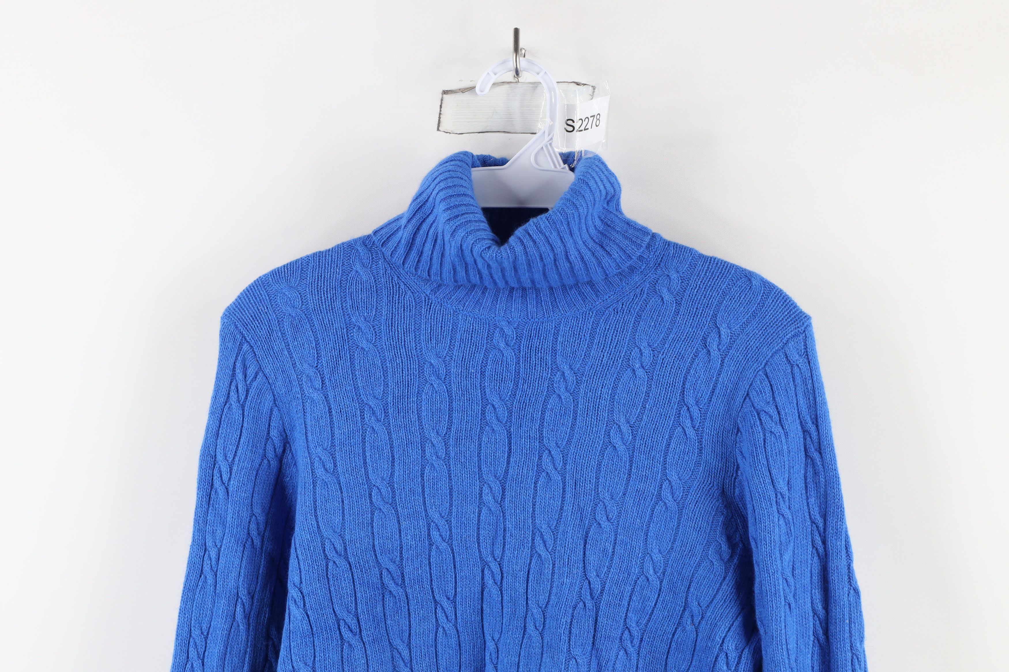 J.Crew × Vintage Vintage 90s J Crew Womens Cable Knit Turtleneck Sweater Size M / US 6-8 / IT 42-44 - 2 Thumbnail