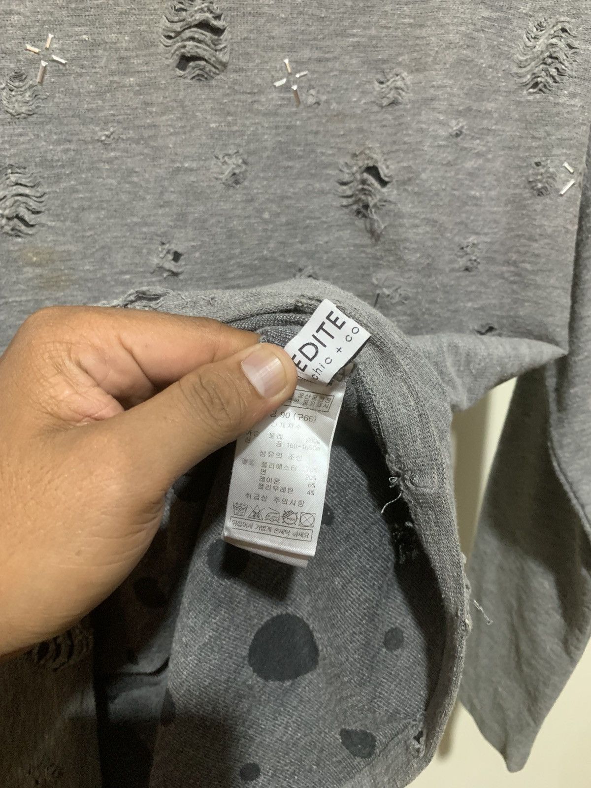 Le Grande Bleu (L.G.B.) Japanese Hype Distressed LGB ISWN Style Longsleeve tee Size US S / EU 44-46 / 1 - 11 Thumbnail