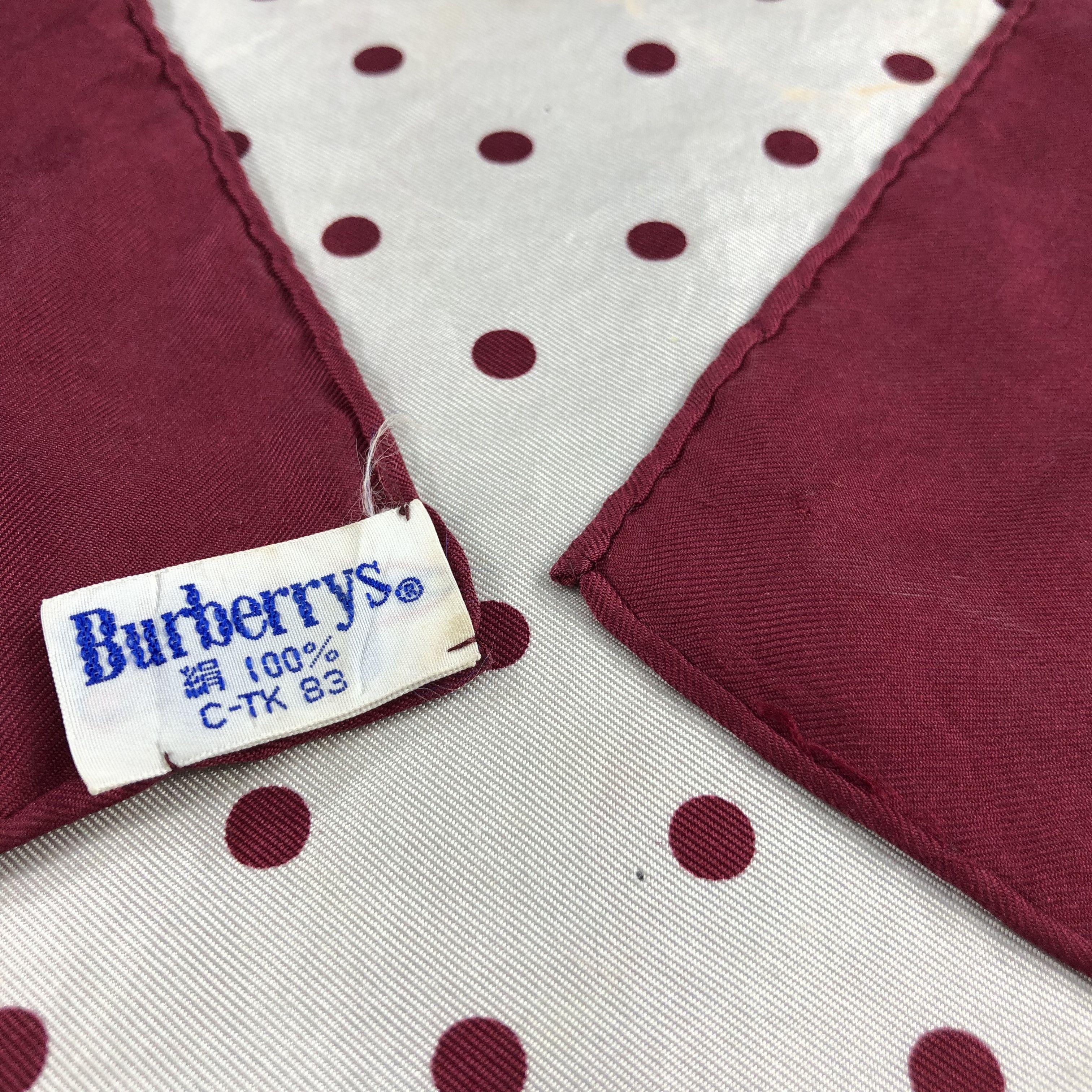 Burberry Vintage Burberrys Polka Dots Silk Scarf M590 Size ONE SIZE - 12 Thumbnail