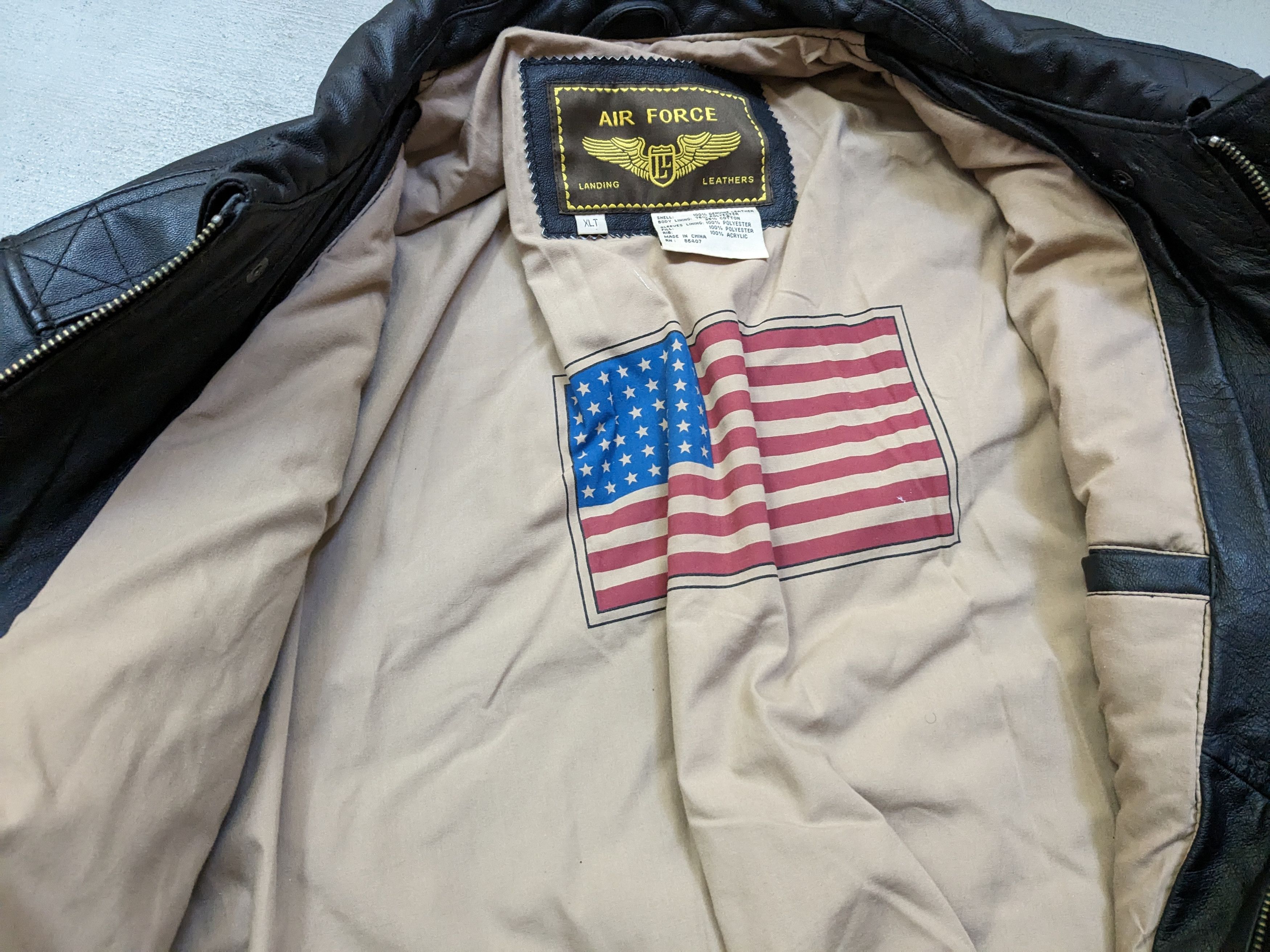 Genuine Leather Air Force Leather Jacket Black Size XL Tall Bomber XLT Size US XL / EU 56 / 4 - 9 Thumbnail