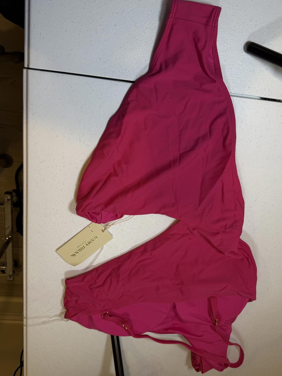 Designer Stylish Pink One-Shoulder Swimsuit by Ramy Brook Size ONE SIZE - 6 Thumbnail