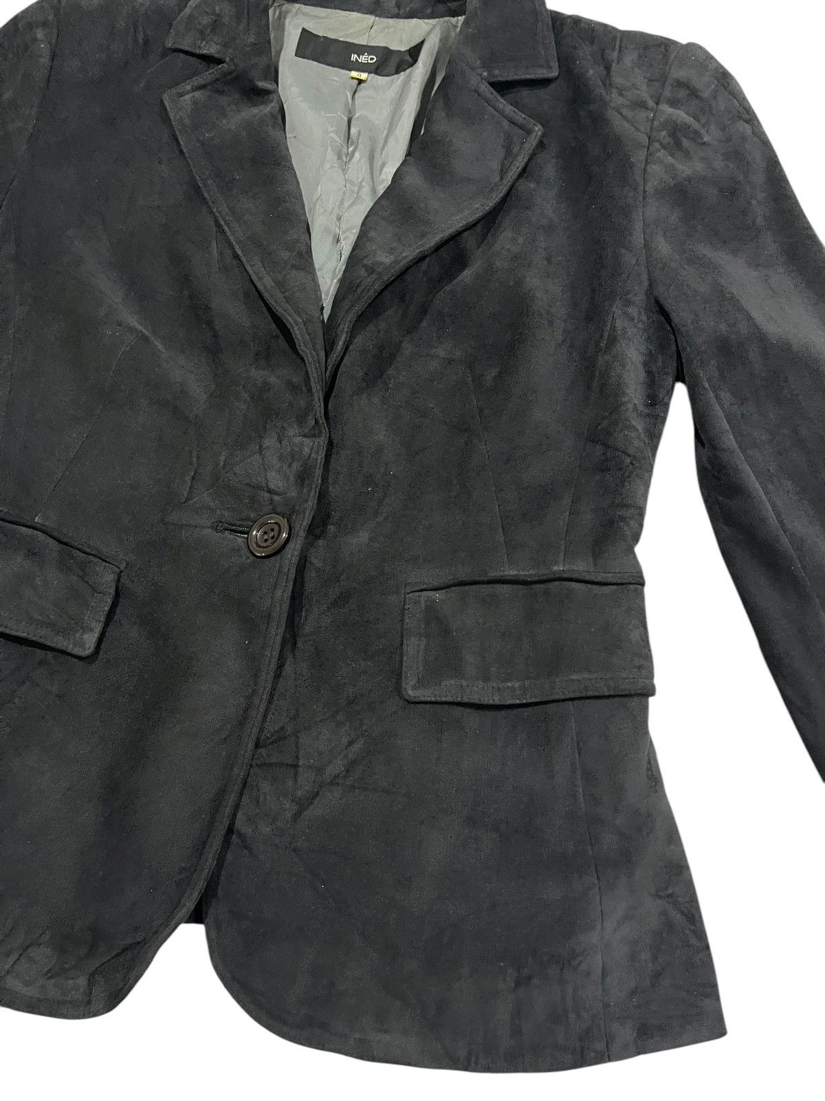 Beauty Beast INED By Yohji Yamamoto Velvet Button Up Blazer Size XS / US 0-2 / IT 36-38 - 4 Thumbnail