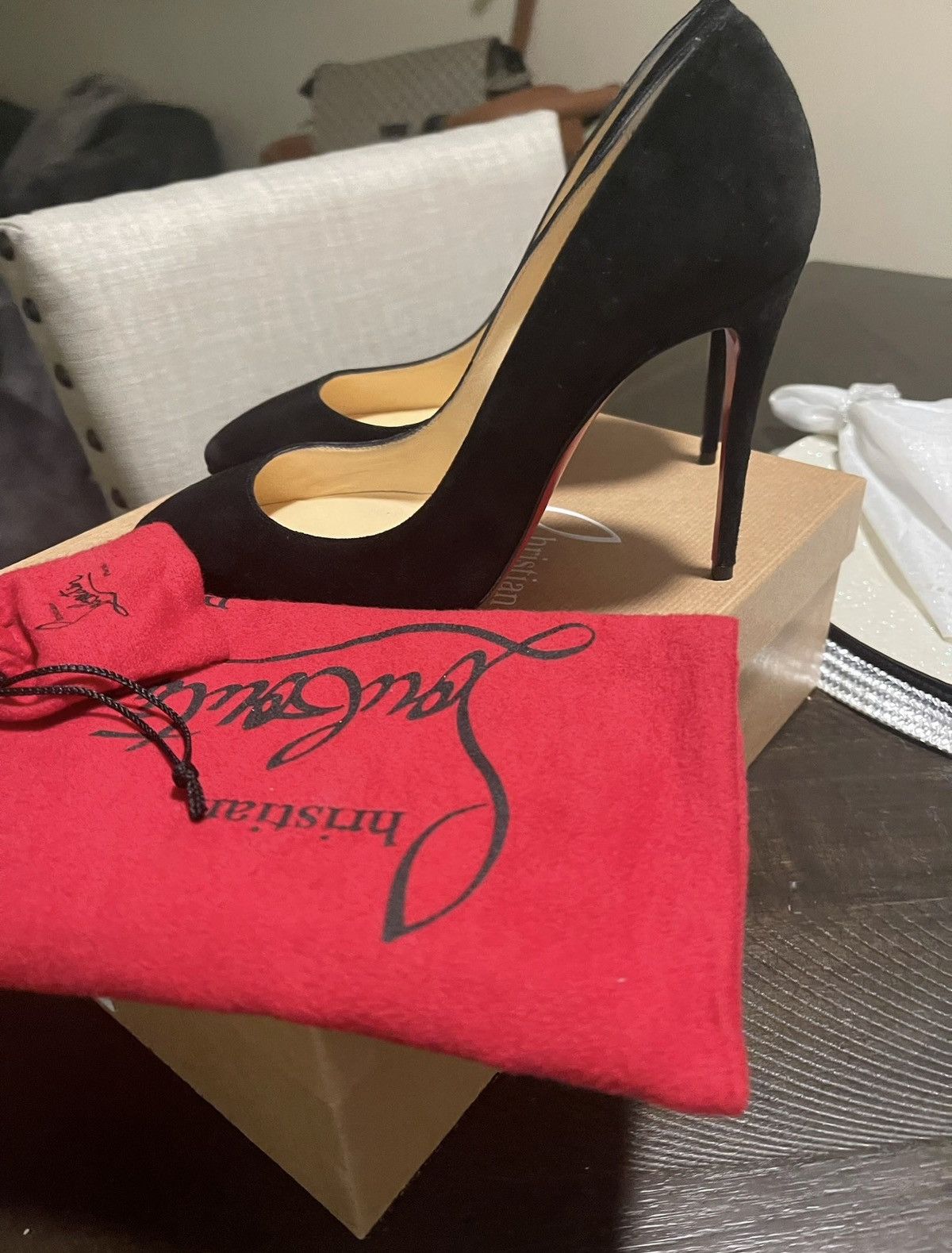 Christian Louboutin Eloise 100 Veau Velors Size US 6.5 / IT 36.5 - 2 Thumbnail