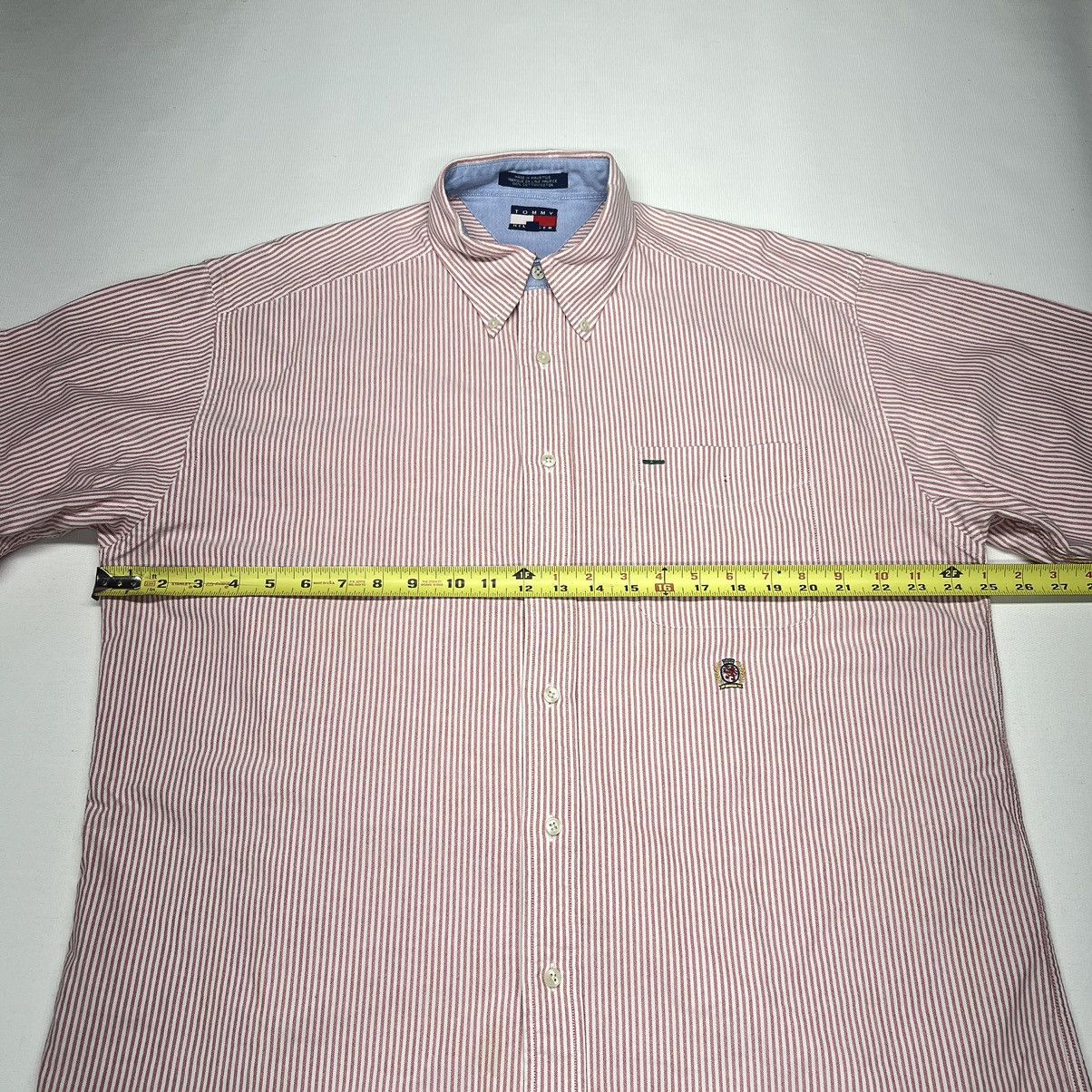 Tommy Hilfiger × Vintage VTG Tommy Hilfiger Button Down Shirt White Red Striped Size US L / EU 52-54 / 3 - 16 Thumbnail