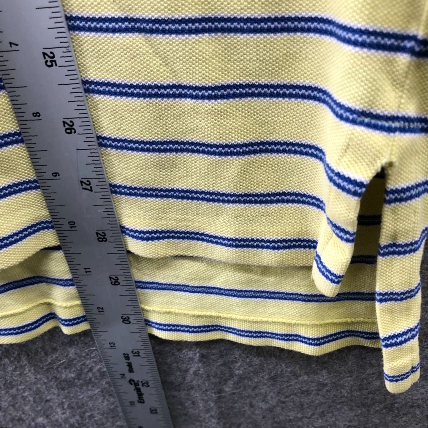 Polo Ralph Lauren Polo Ralph Lauren Polo Shirt Mens XL Short Sleeve Yellow Blue Stripe Pony Logo Shirt Size US XL / EU 56 / 4 - 8 Thumbnail