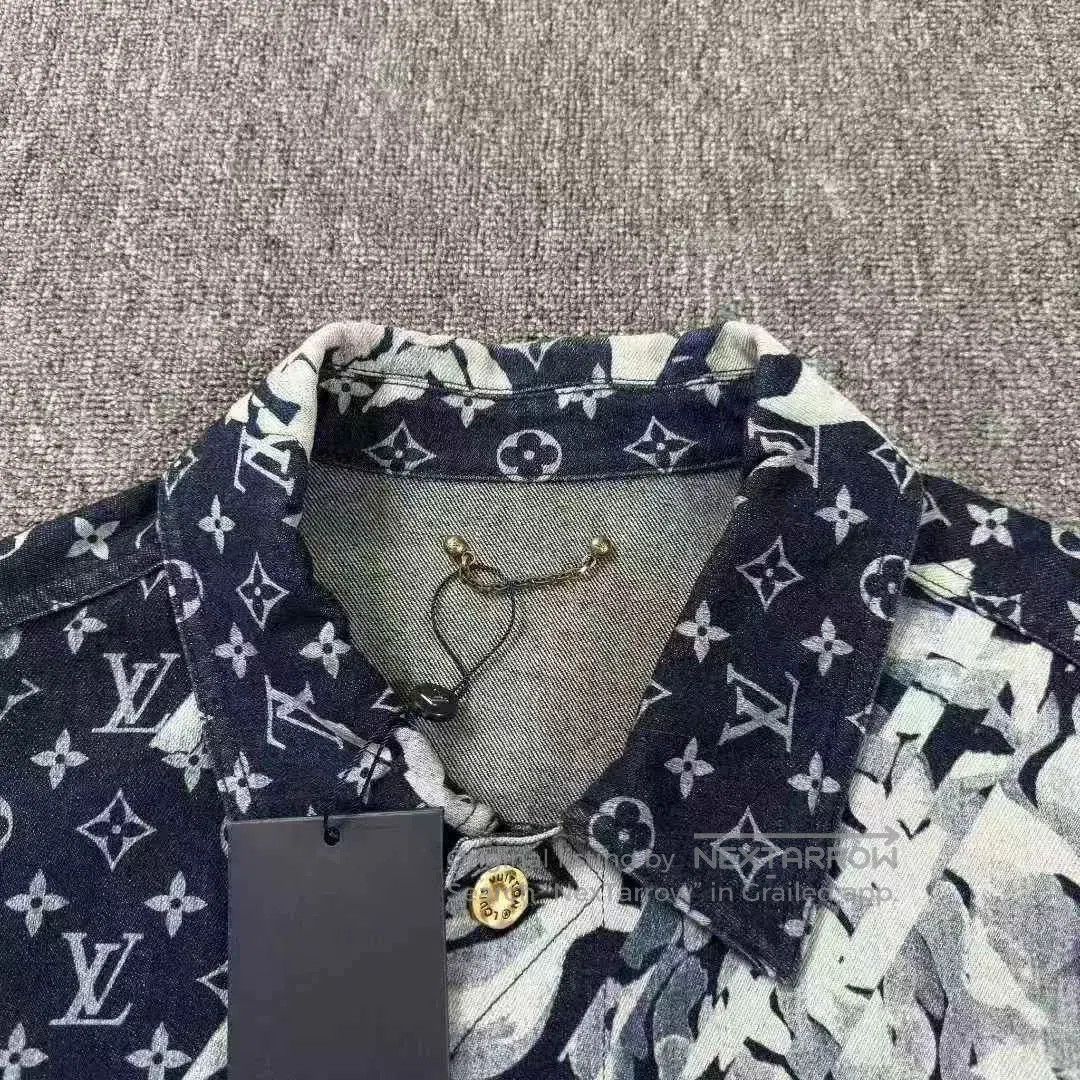 Louis Vuitton LV 2024 Seaweed Print Blue Denim Jacket. Size US L / EU 52-54 / 3 - 6 Thumbnail