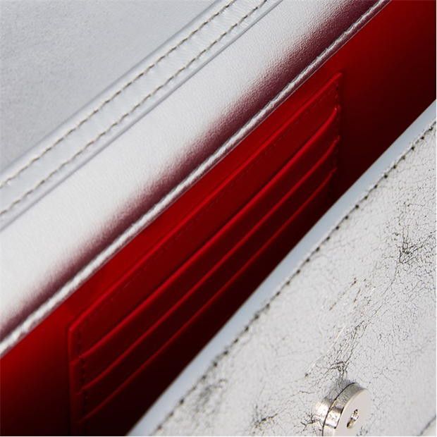 Christian Louboutin Loubi54 Embellished Metallic Cracked-Leather Shoulder Bag Size ONE SIZE - 5 Thumbnail