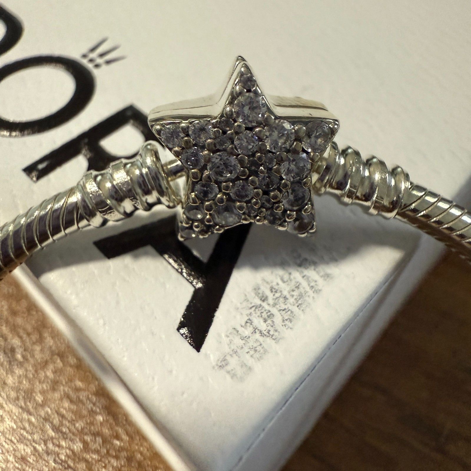 pandora Authentic Pandora Sparkling Star Sterling Silver Snake Chain Size ONE SIZE - 2 Thumbnail