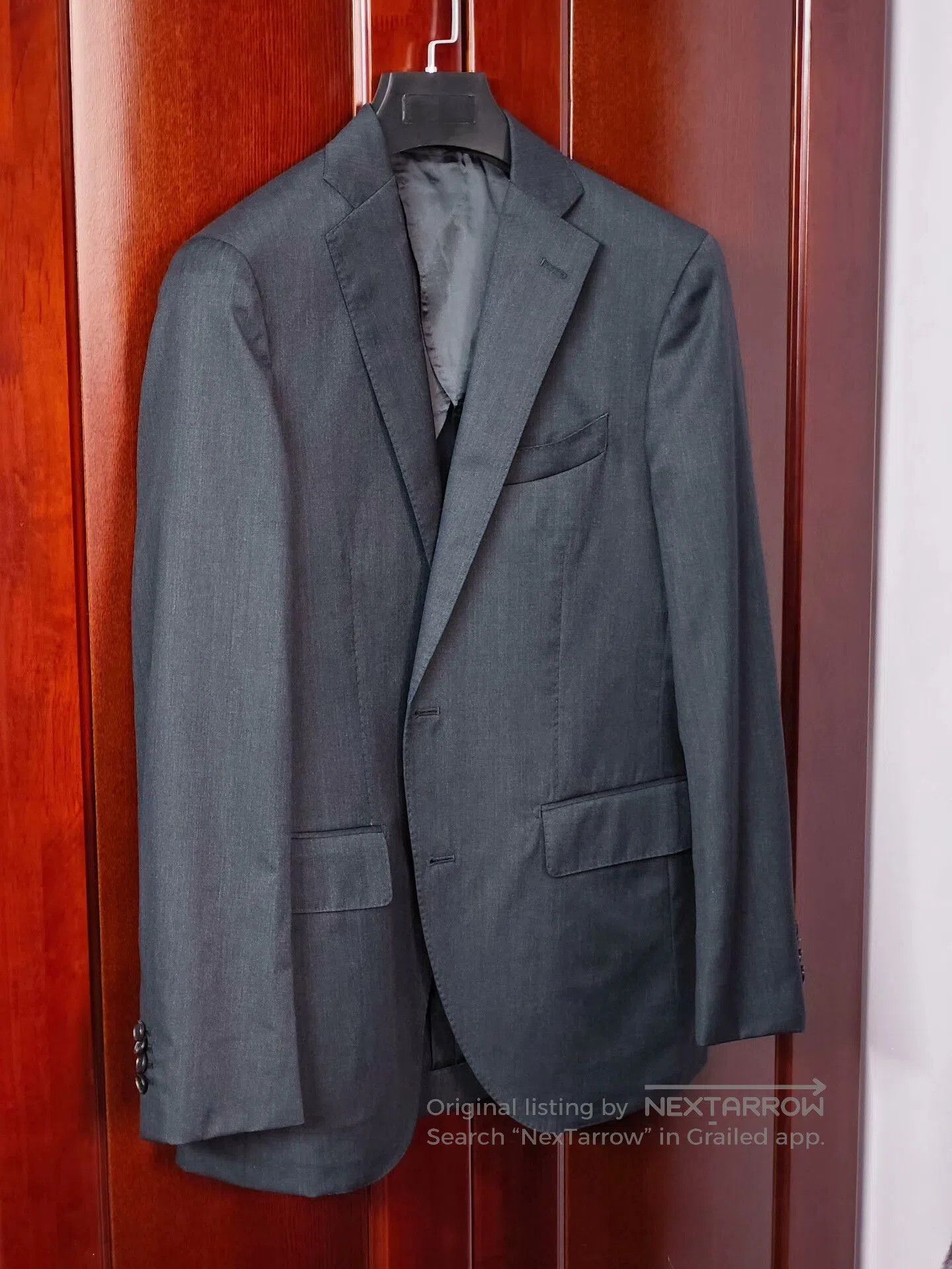 Japanese Brand Italian Gray Wool Blazer with Half-Canvassed Lining. Size US S / EU 44-46 / 1 - 1 Thumbnail