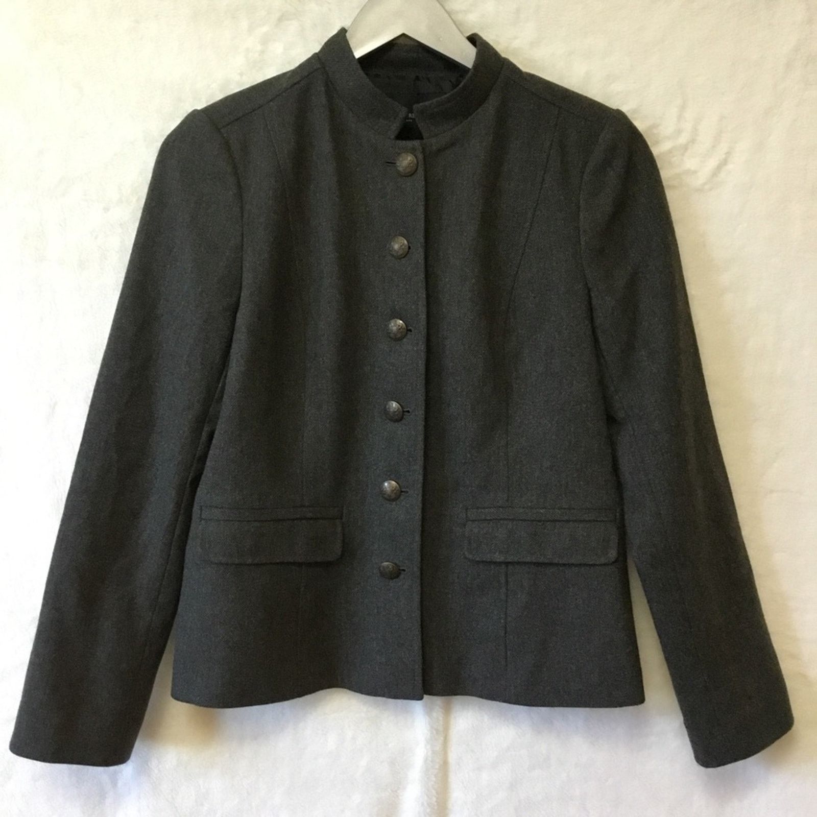 Banana Republic Banana Republic Gray Button-Up Military Jacket Size S / US 4 / IT 40 - 1 Thumbnail