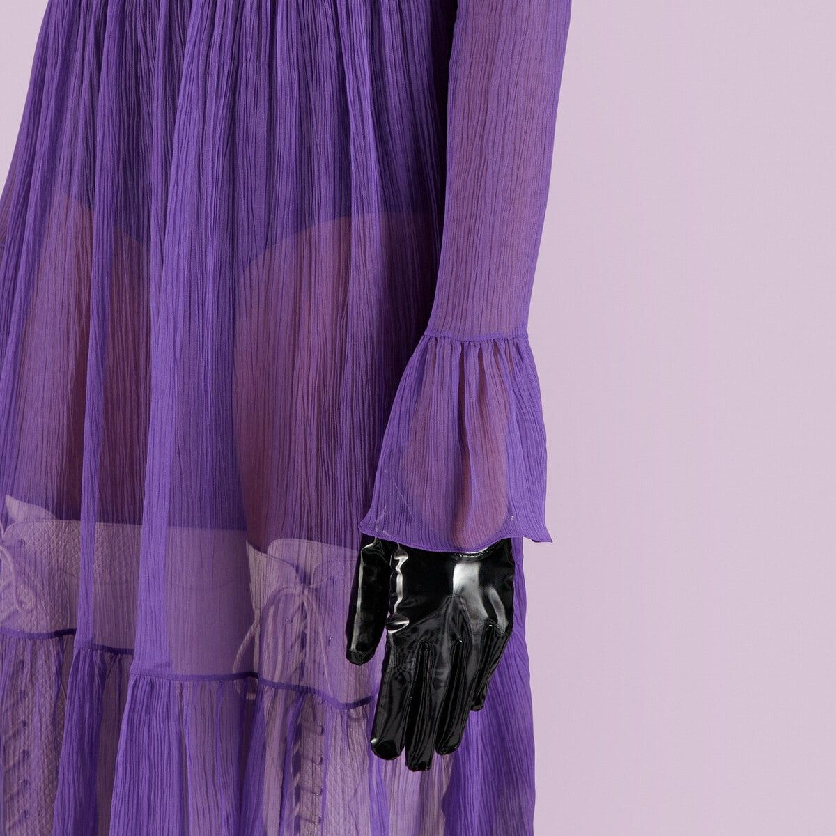 Gucci o1s1wg111025 Silk Chiffon Midi Dress in Purple Size XS / US 0-2 / IT 36-38 - 3 Thumbnail