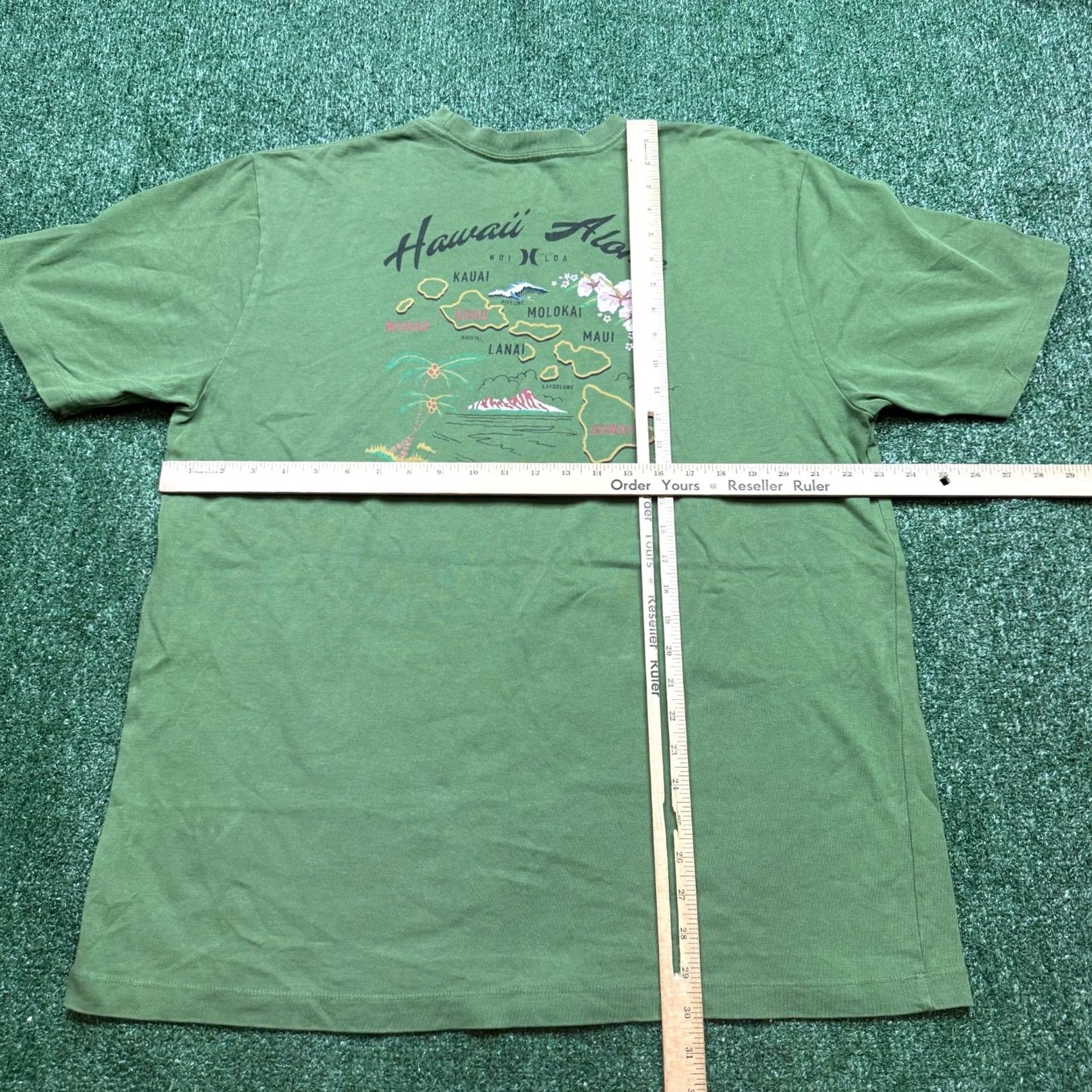 Hurley Hurley Hawaii Graphic T Shirt Mens Green Size 2XL XXL Short Sleeve Crew Neck Size US XXL / EU 58 / 5 - 4 Thumbnail