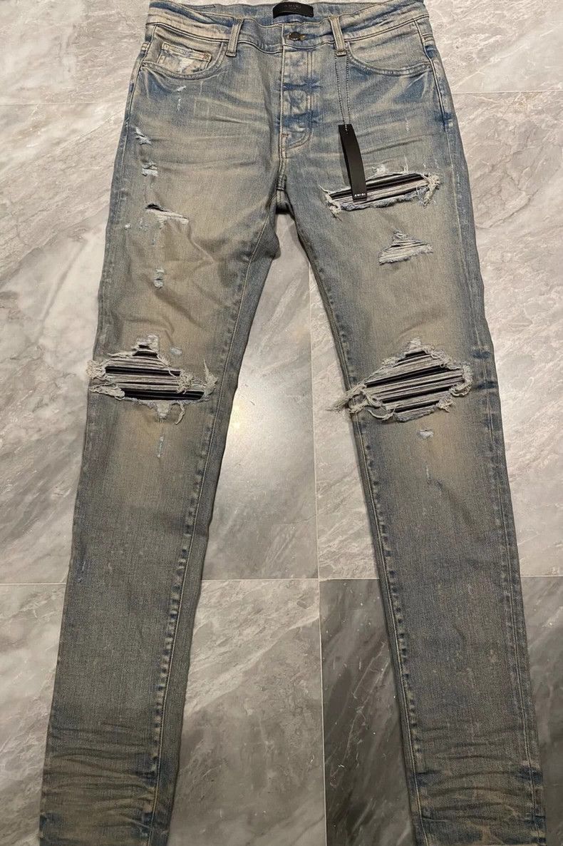 Amiri Amiri mx1 yellow mud heavy wash denim pants Size US 32 / EU 48 - 1 Thumbnail