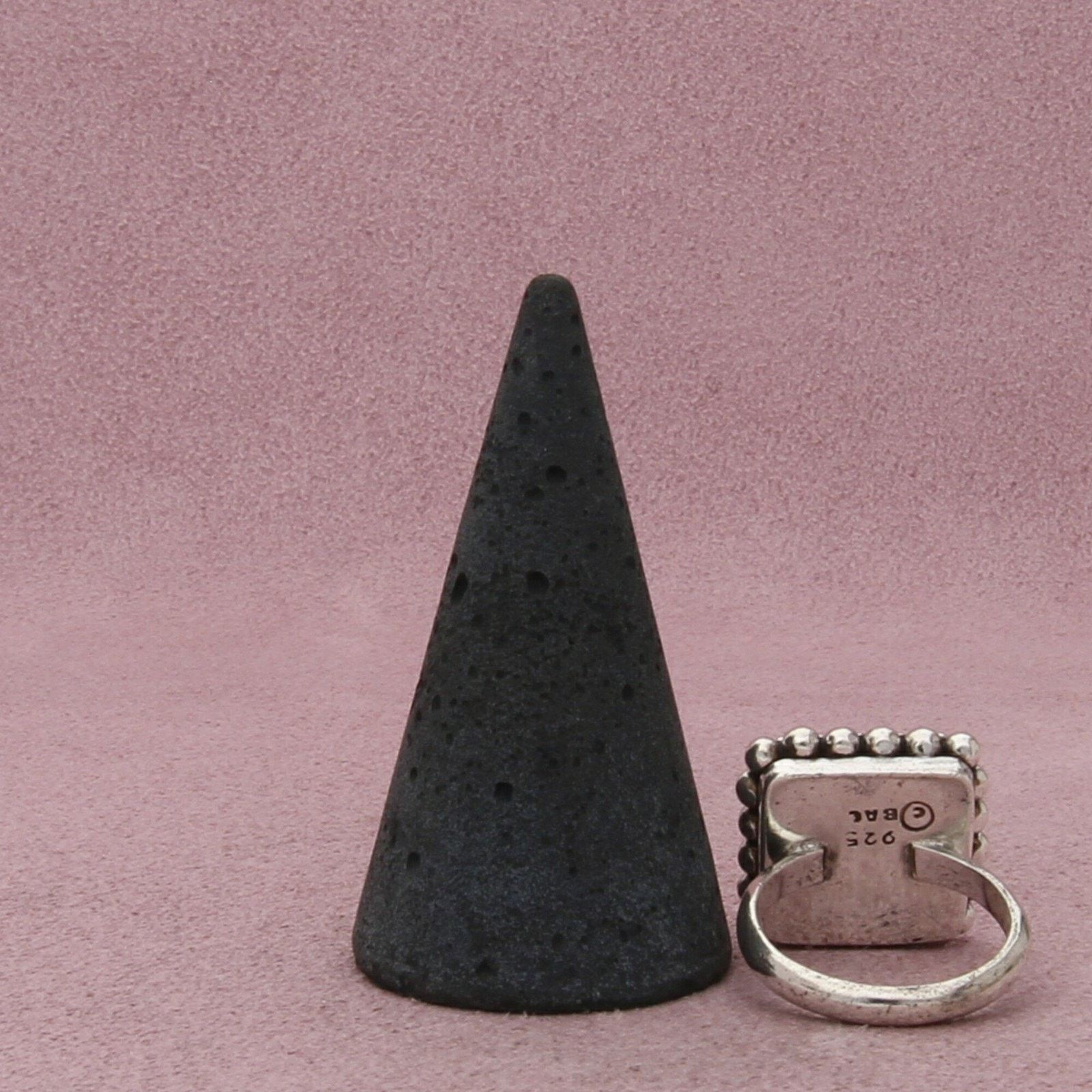Sterling Silver sterling silver beaded mother of pearl square ring size 8.5 Size ONE SIZE - 5 Thumbnail