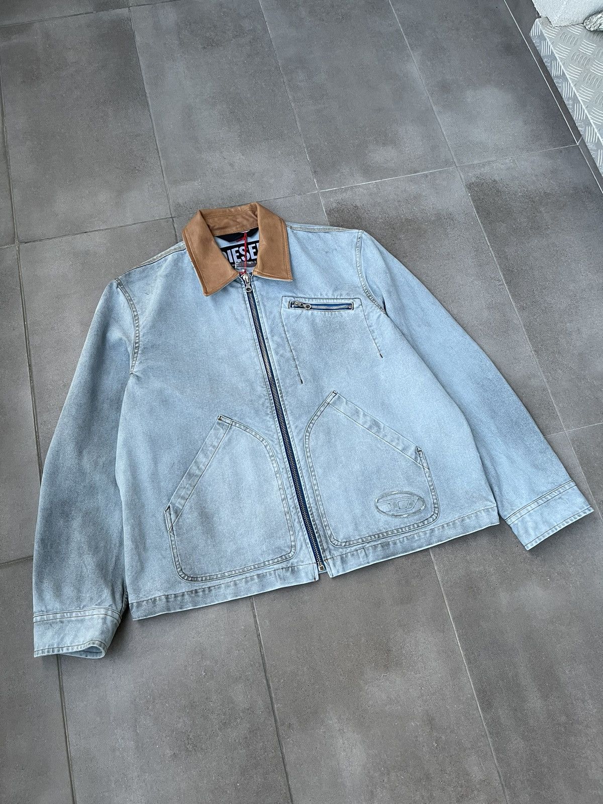 Diesel !DS! SS23 Diesel J-Chart Treated Canvas Indigo Denim Jacket Size US M / EU 48-50 / 2 - 9 Thumbnail