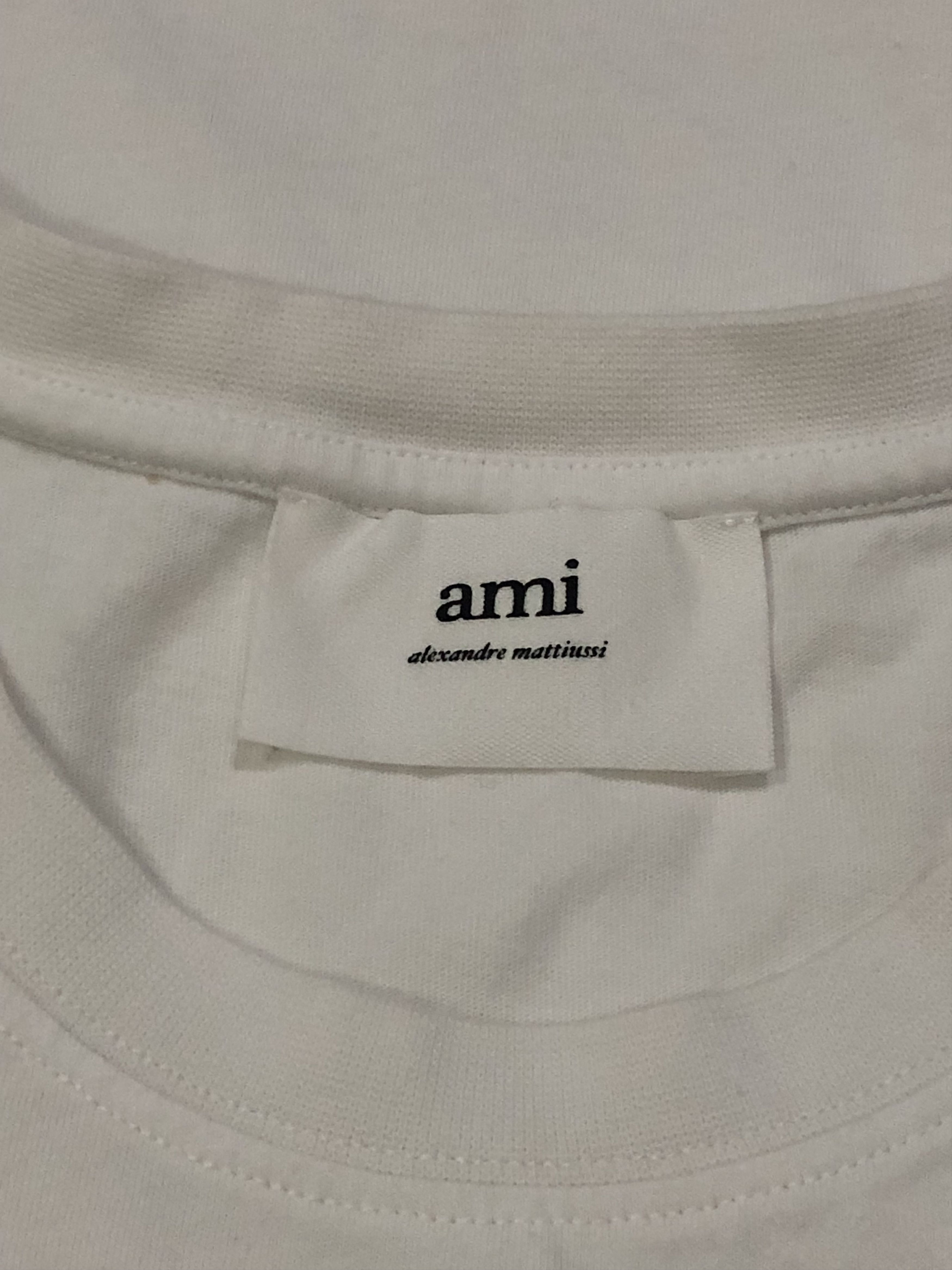 AMI AMI Alexandre Mattiussi White Tee - Red Heart Logo (Size L) Size US L / EU 52-54 / 3 - 3 Thumbnail
